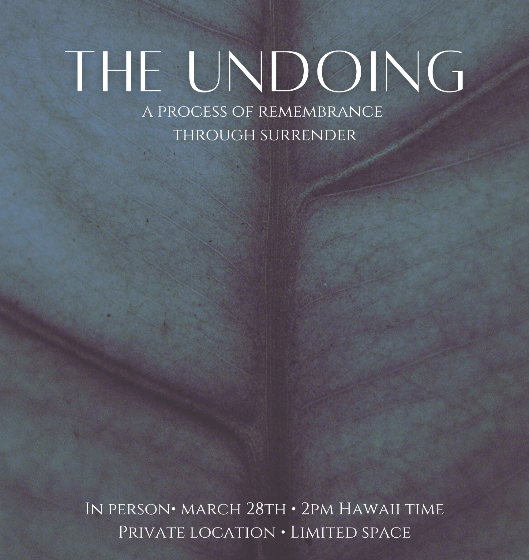 The Undoing | in-person group transmission