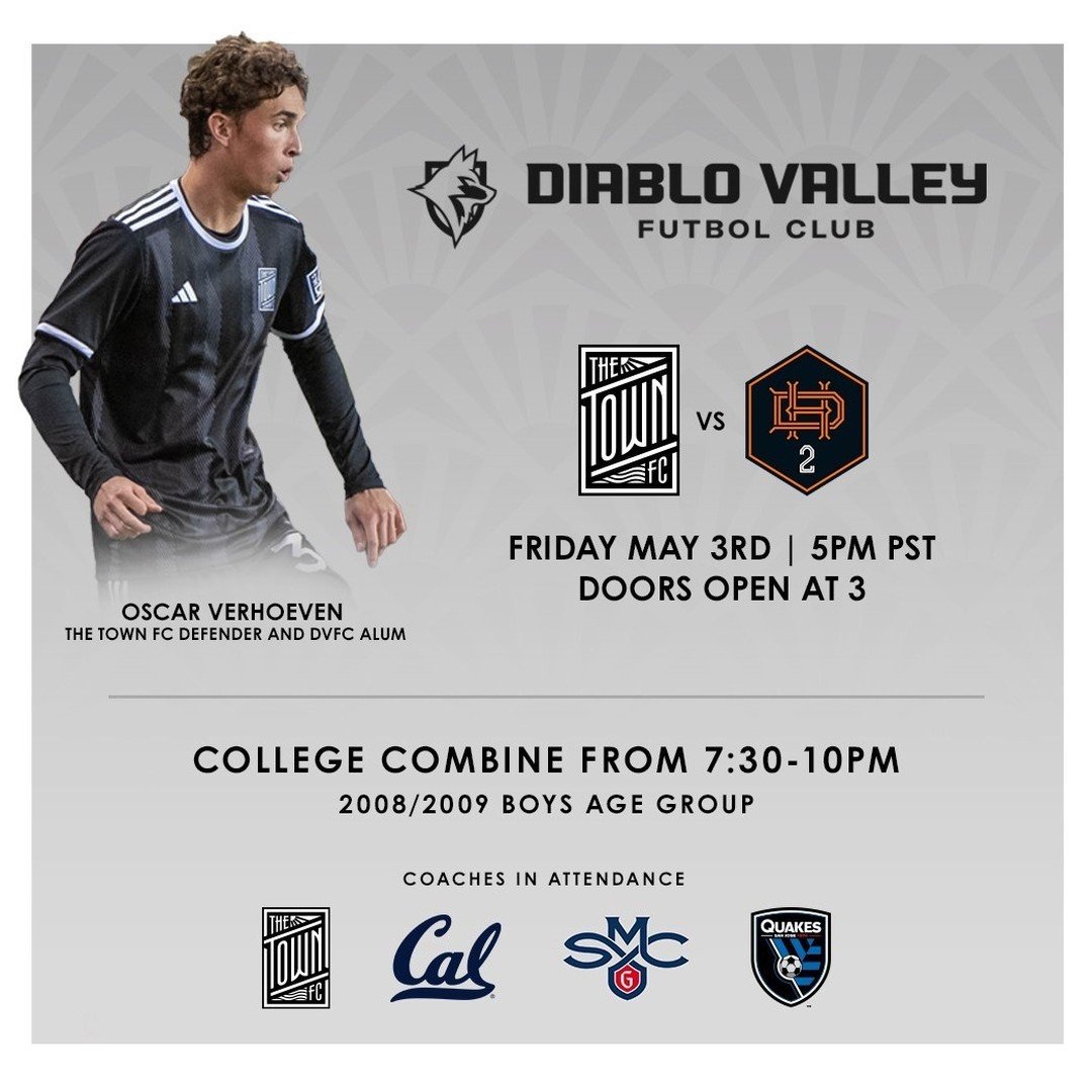We&rsquo;re thrilled to announce a special collaboration between DVFC and the new East Bay based MLS NEXT Pro soccer team, The Town FC. Join us in rooting on The Town on Friday, May 3 at St. Mary's. After the match, witness the future of soccer as Th