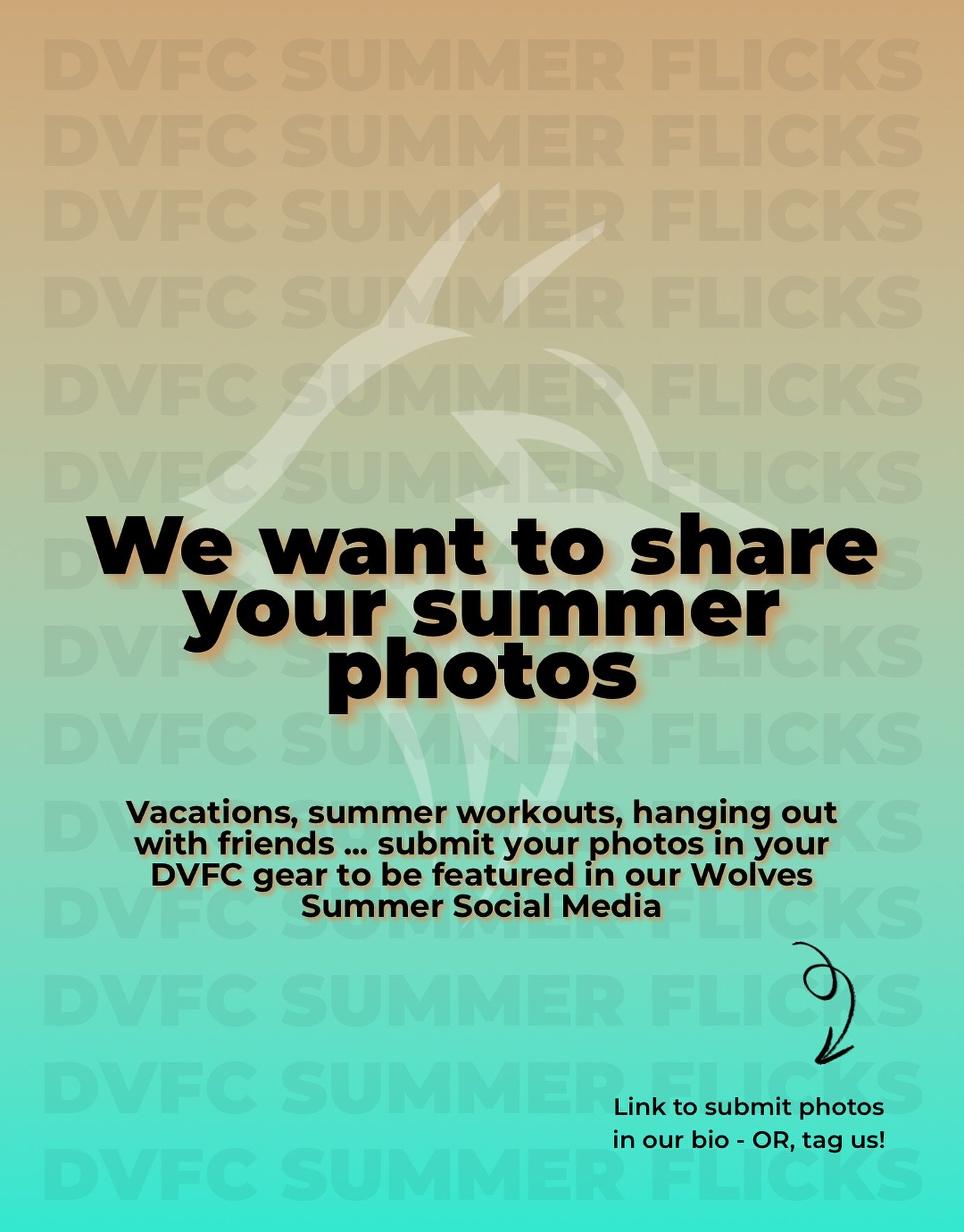 DVFC SUMMER FLICKS 📸
Repping DVFC this summer? We want to see it!

Whether you&rsquo;re on vacation, training, or just out and about&mdash;snap a pic in your gear and send it our way.

We&rsquo;ll be featuring our favorite shots all summer long!

📲