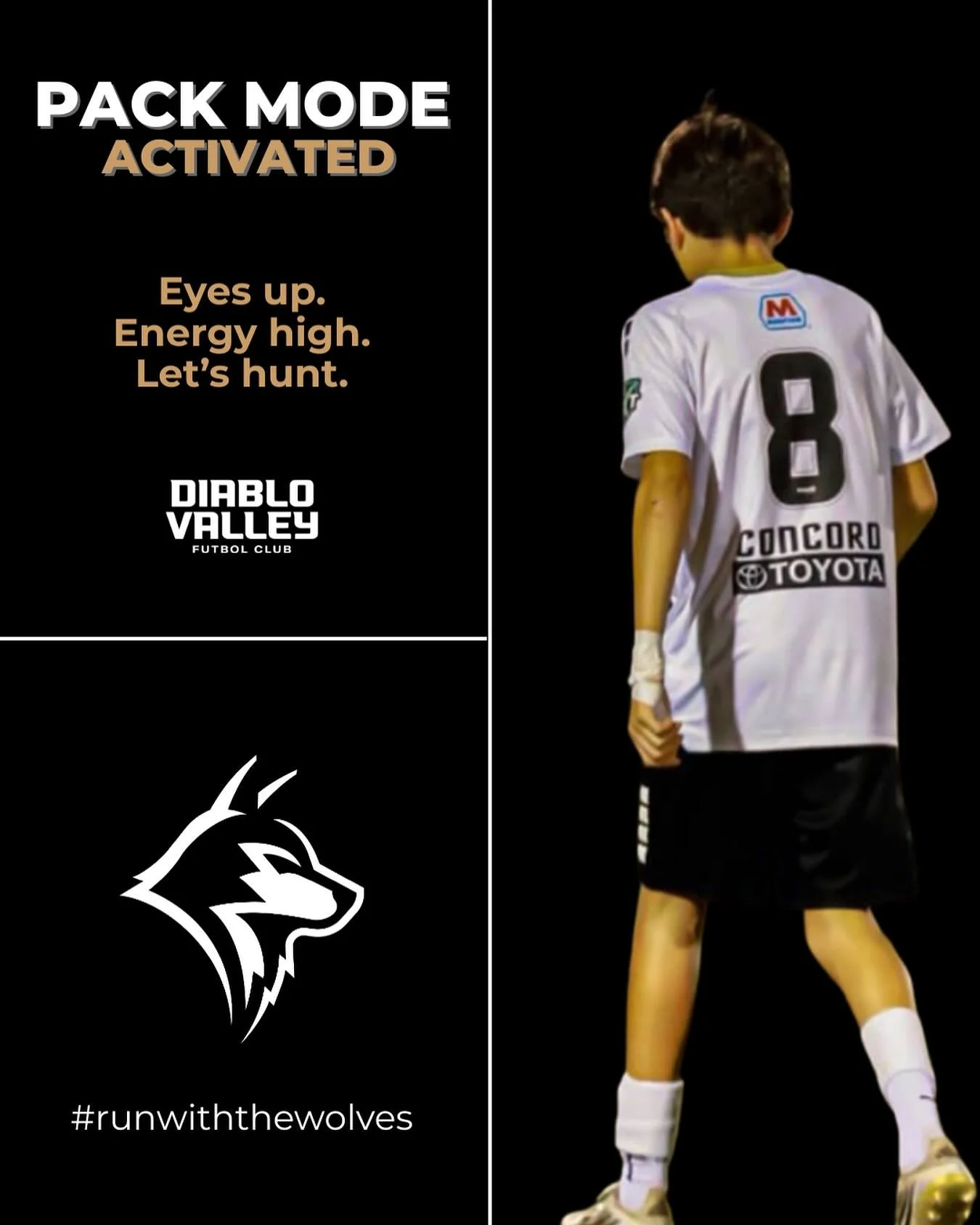 Weekend hunt starts now! Fired up and focused. Let&rsquo;s bring the energy DVFC. #runwiththewolves #dvfc