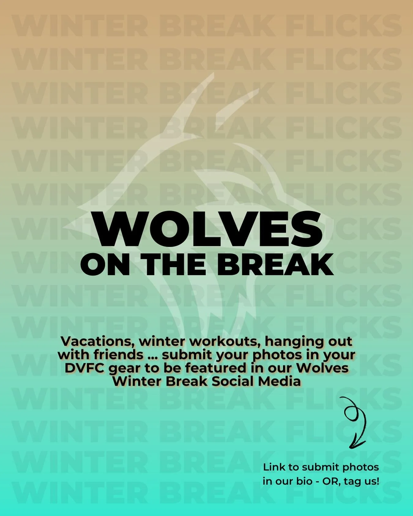 Show us how you&rsquo;re spending your winter break. Whether you&rsquo;re training in the cold, soaking up the sun, or just enjoying time with friends and family, we want to see it. Tag @diablovalleywolves or submit content through the link in our bi