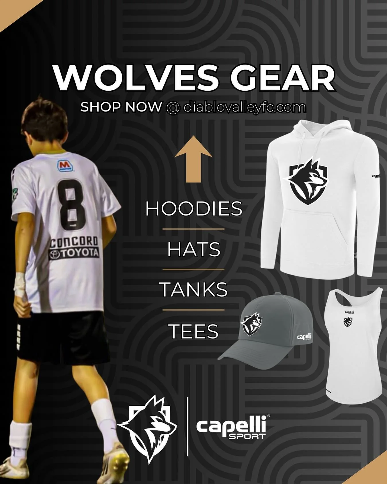 Rep the pack in style this season in our DVFC fan gear. Available now at diablovalleyfc.com. #dvfc #wolvesgear #runwiththepack