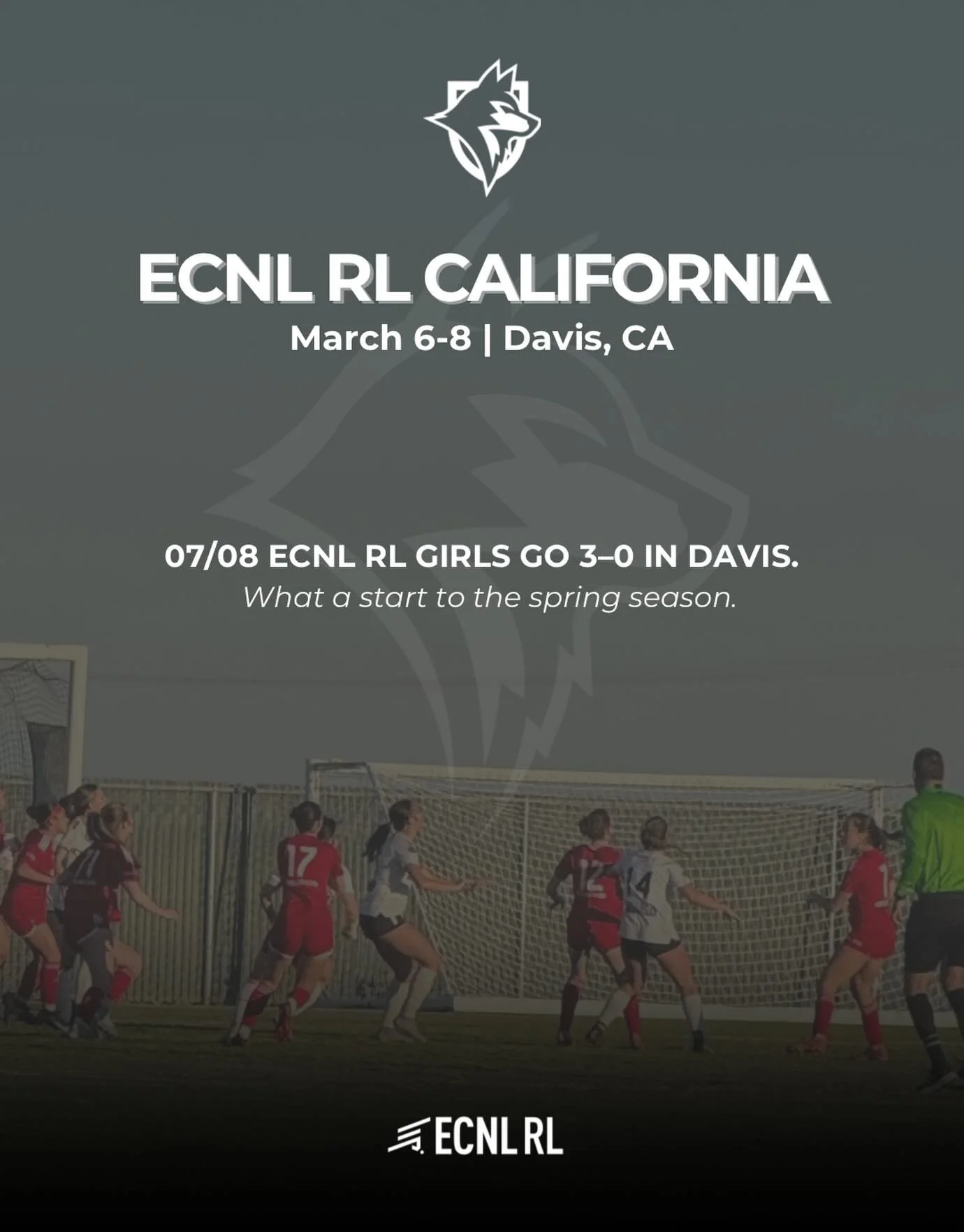 Congratulations to our DVFC 07/08 ECNL RL Girls for a strong performance at ECNL RL California in Davis this weekend.

The team won all three of their games, showing great determination, teamwork, and quality on the field. A fantastic way to start th