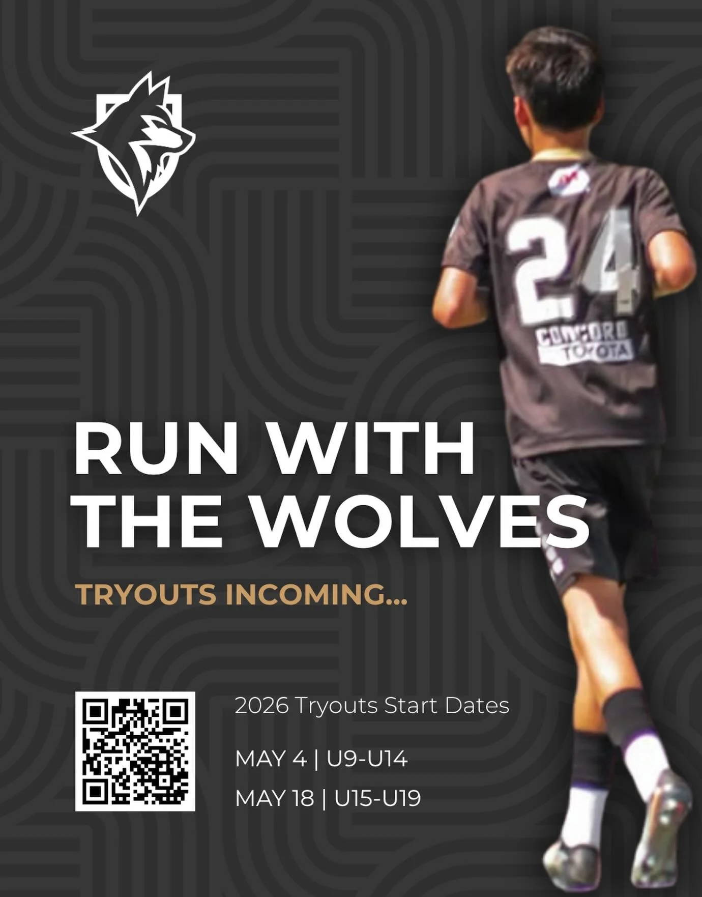 Run With The Wolves. 

Tryouts are right around the corner for the 2026 season.

We&rsquo;re building teams for boys &amp; girls U9&ndash;U19 across:
MLS NEXT Academy | ECNL RL | NPL | NorCal Premier

Tryout Dates:
May 4 &mdash; U9&ndash;U14
May 18 &
