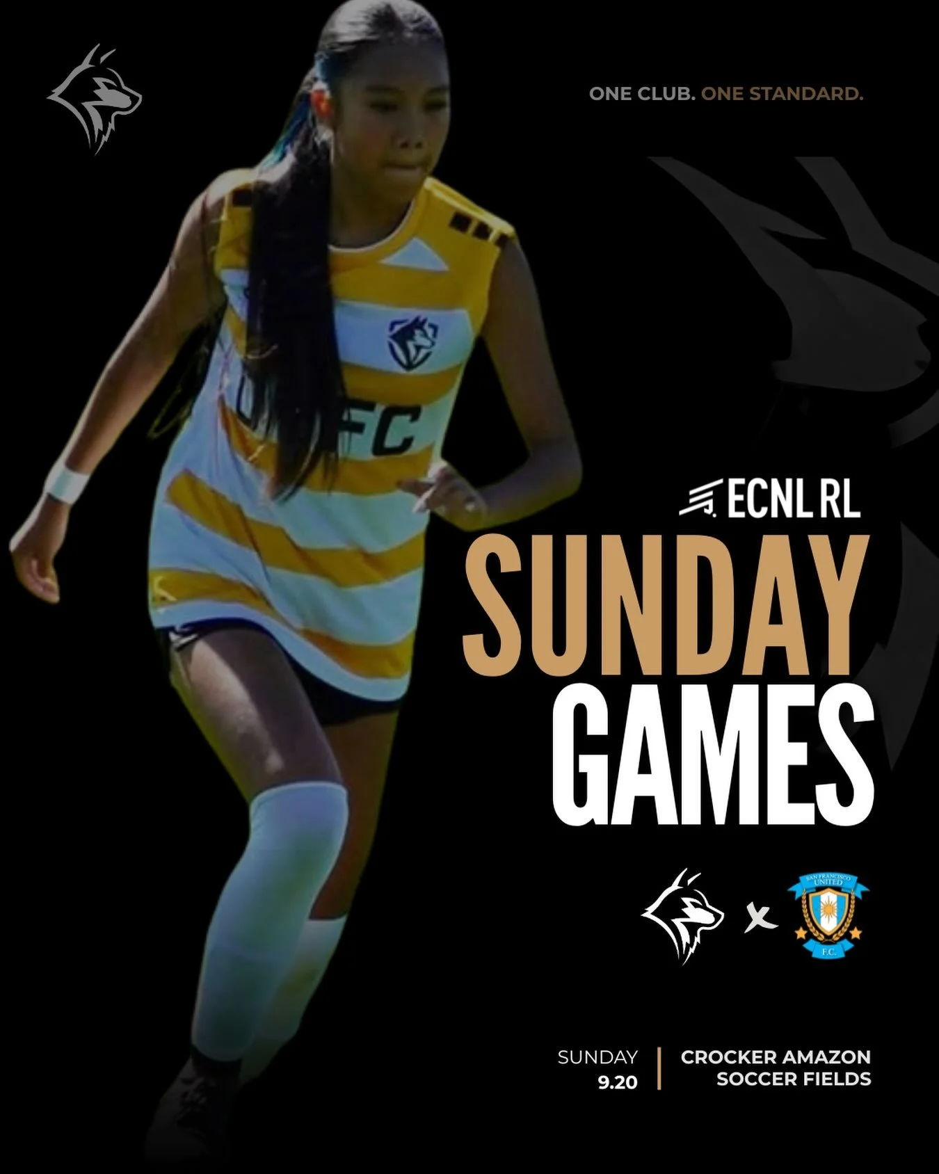 Sunday on the road. 

Our Girls ECNL RL teams head to San Francisco this weekend for a full day of matches against San Francisco United FC.

Sunday, September 20
Crocker Amazon Soccer Fields

Let&rsquo;s go, Lady Wolves!

ONE CLUB. ONE STANDARD. 

#D