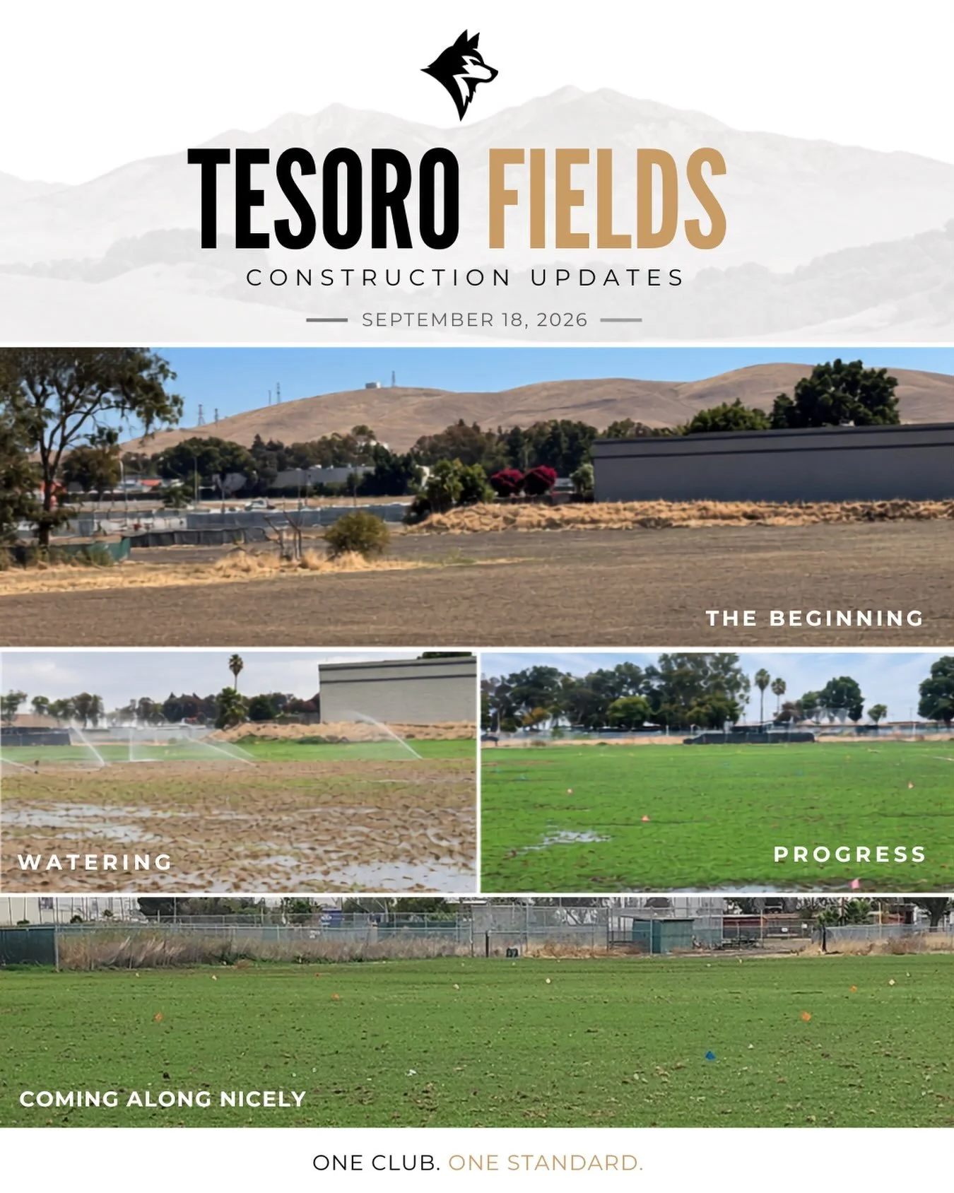 TESORO FIELDS | PROGRESS UPDATE 

The future is taking shape at Tesoro!

Work continues on the expansion of our Tesoro soccer fields, with two new full-size 11v11 fields scheduled to open for Spring/Summer 2027. The space will also give us the flexib