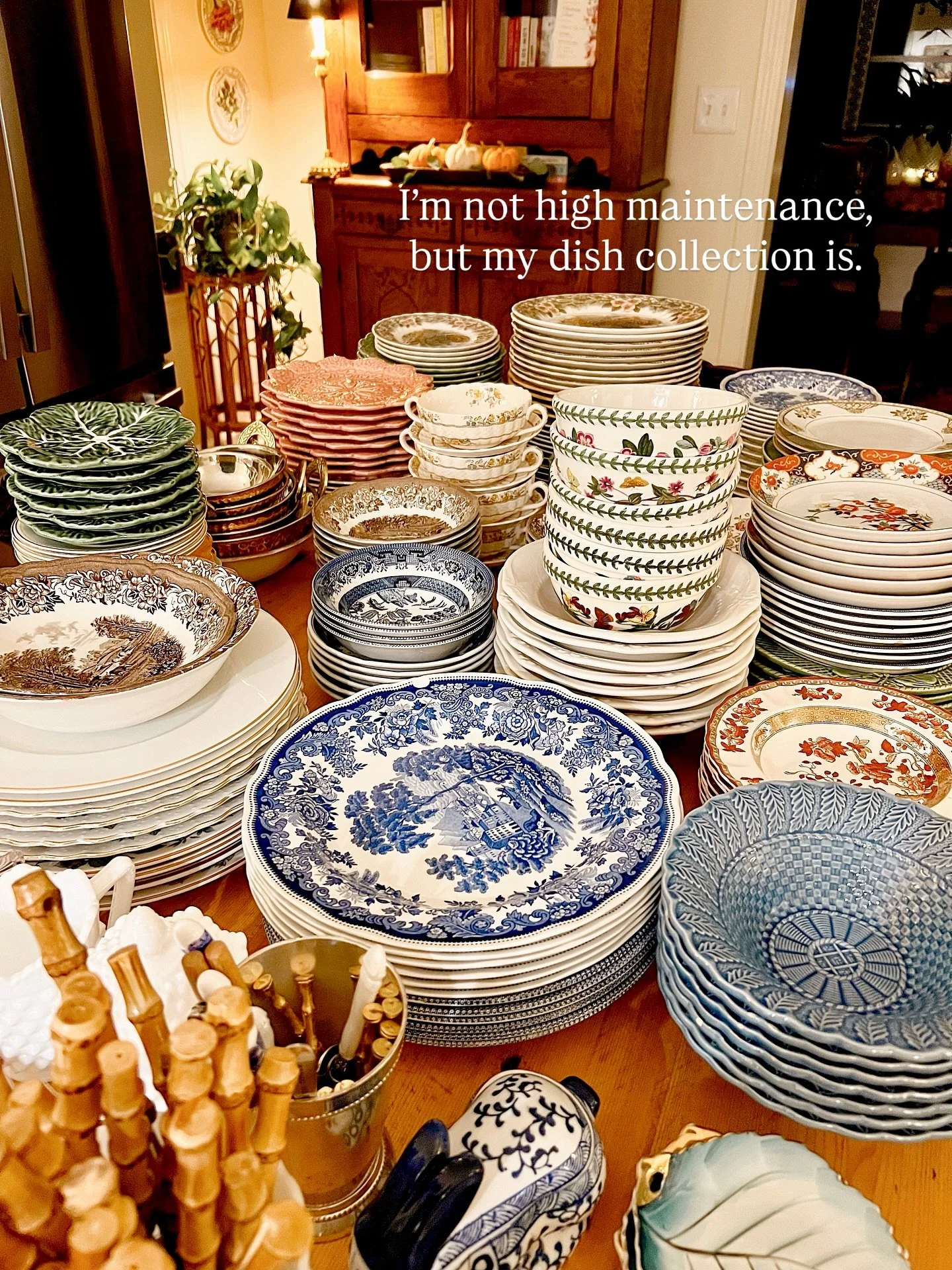 I’m not saying my dishes have their own personality…but they do require a little extra attention. And ‘tis the season to bring the fall and Christmas beauties front and center! 
Between the stacks, the stories, and the endless rea