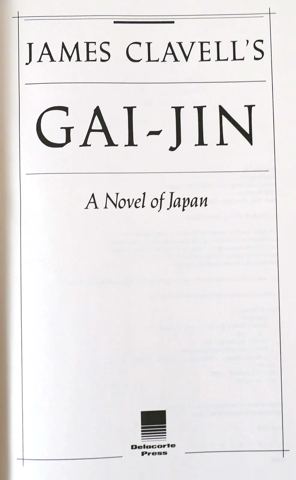 Gai-Jin (Signed First Edition) — JAMES CLAVELL
