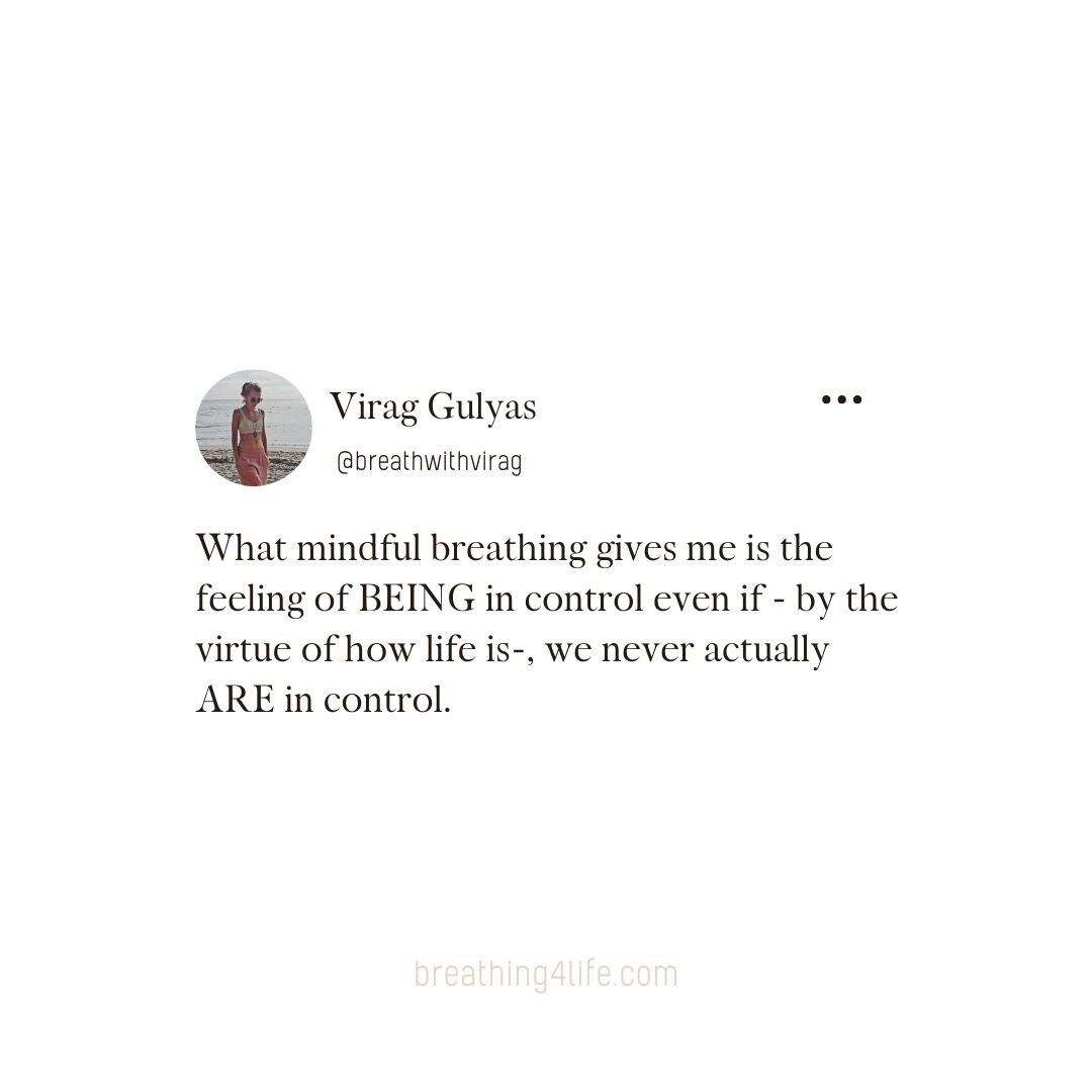 Feeling in control &amp; being in control isn't the same. The unknown variants in each moment are so vast that we fool ourselves if we think we are in control. 

(Just think about the current devastating earthquake in Turkey &amp; Syria...who was in 