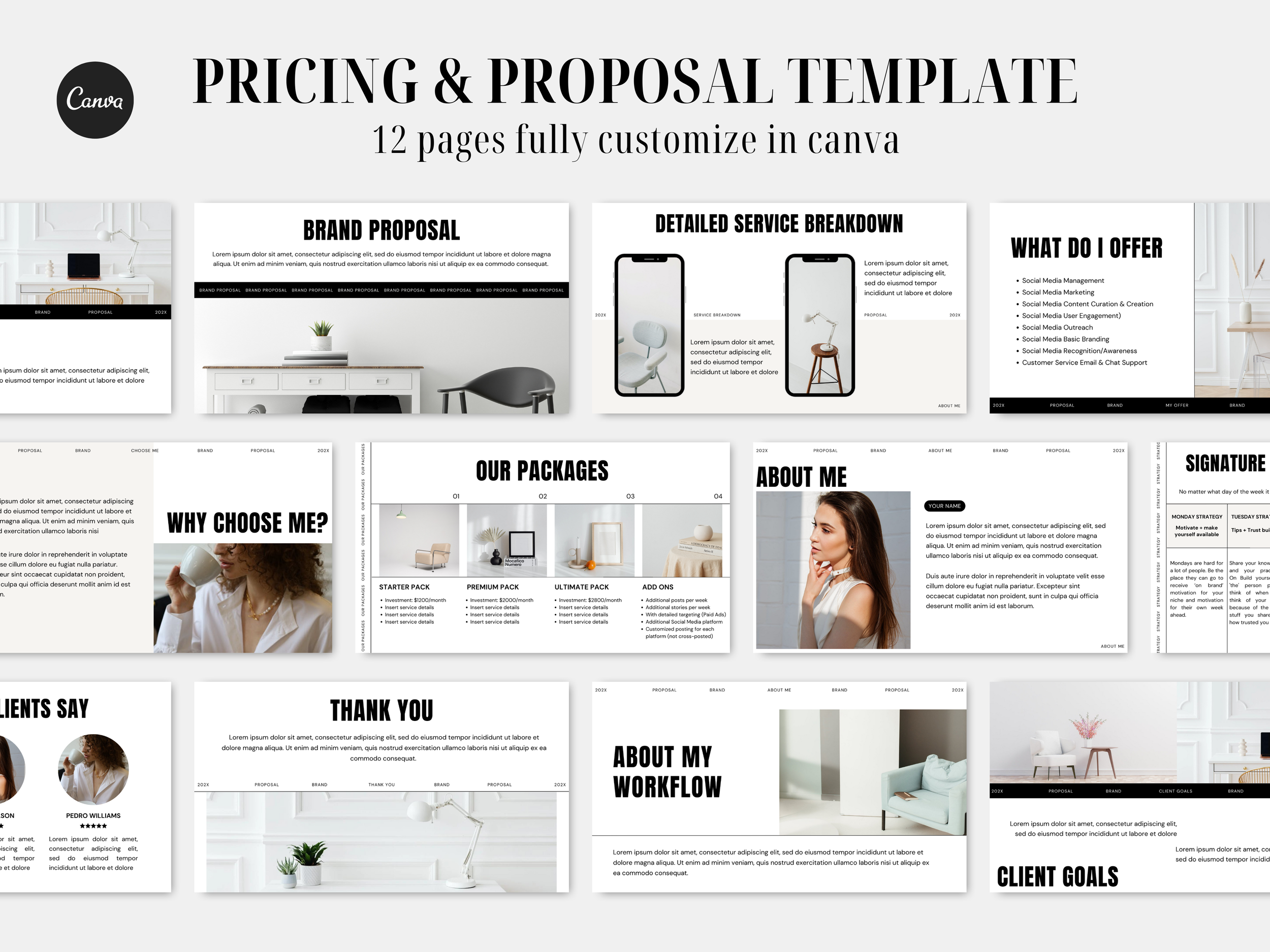 Social Media Pricing & Proposal Template