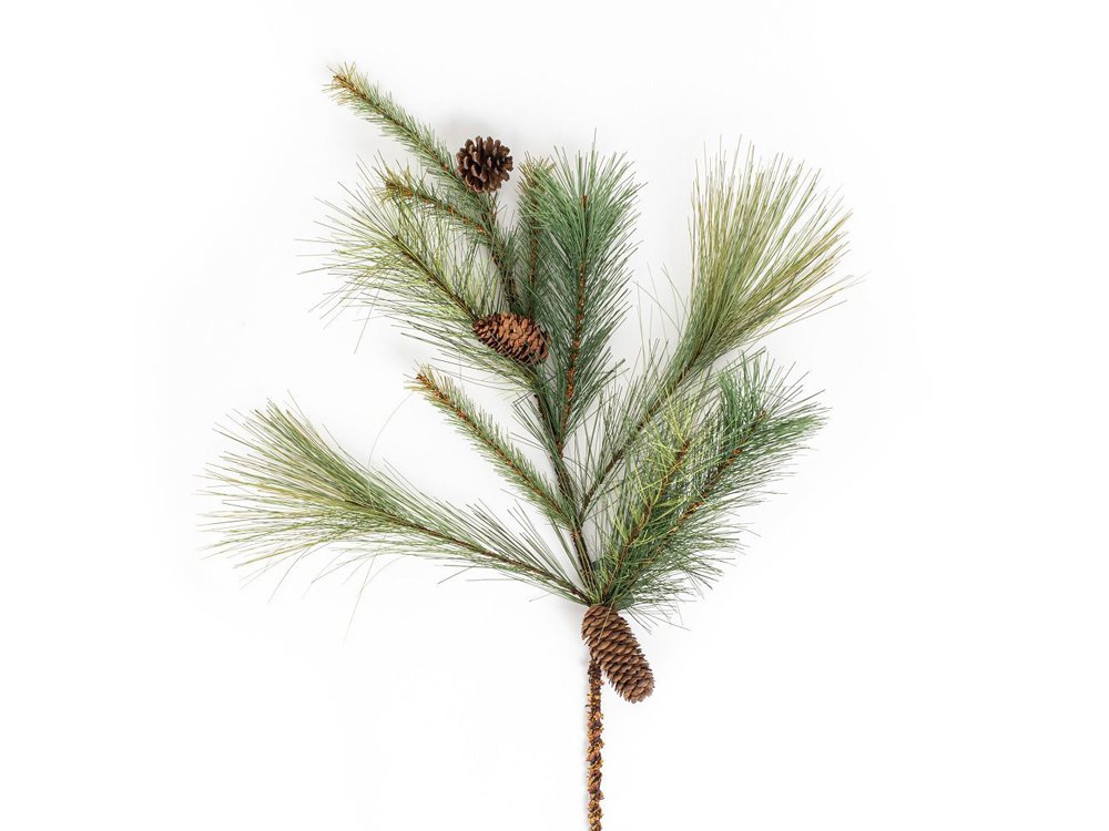 Long Needle Pine Pick with Cones Realistic Branch Pine Cones