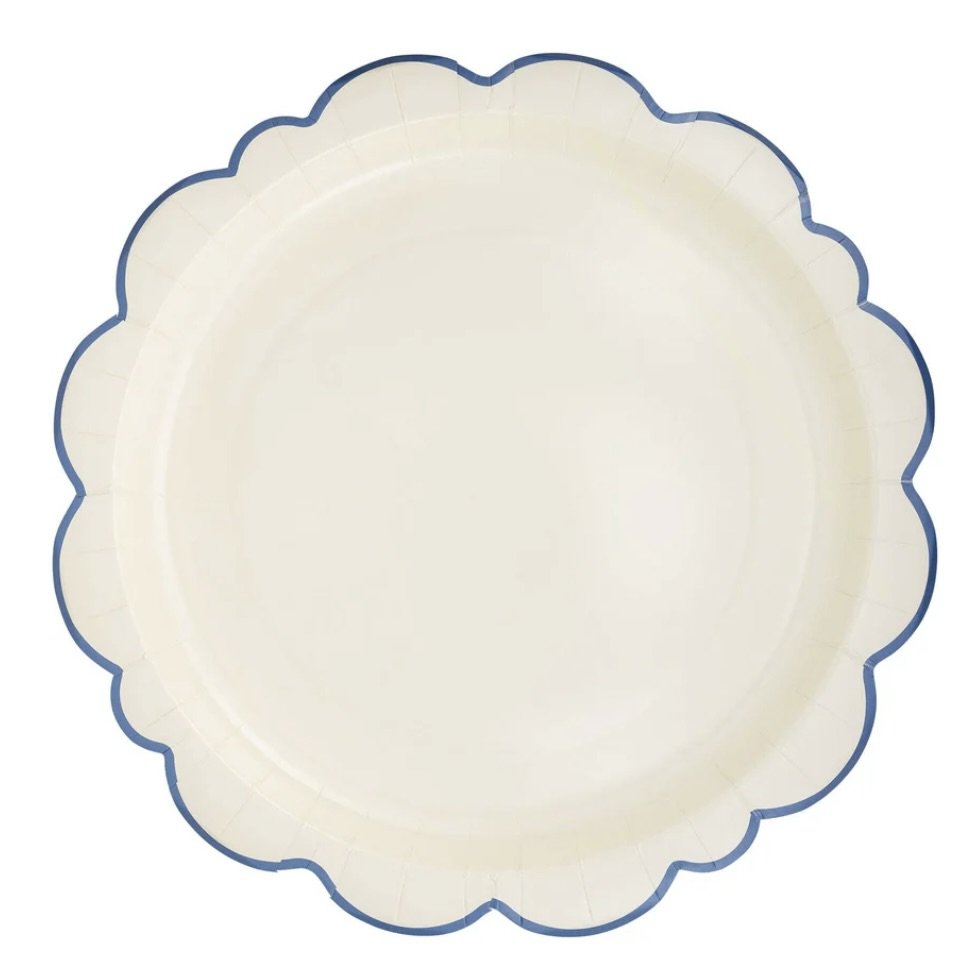 Blue Edge Scalloped Plates