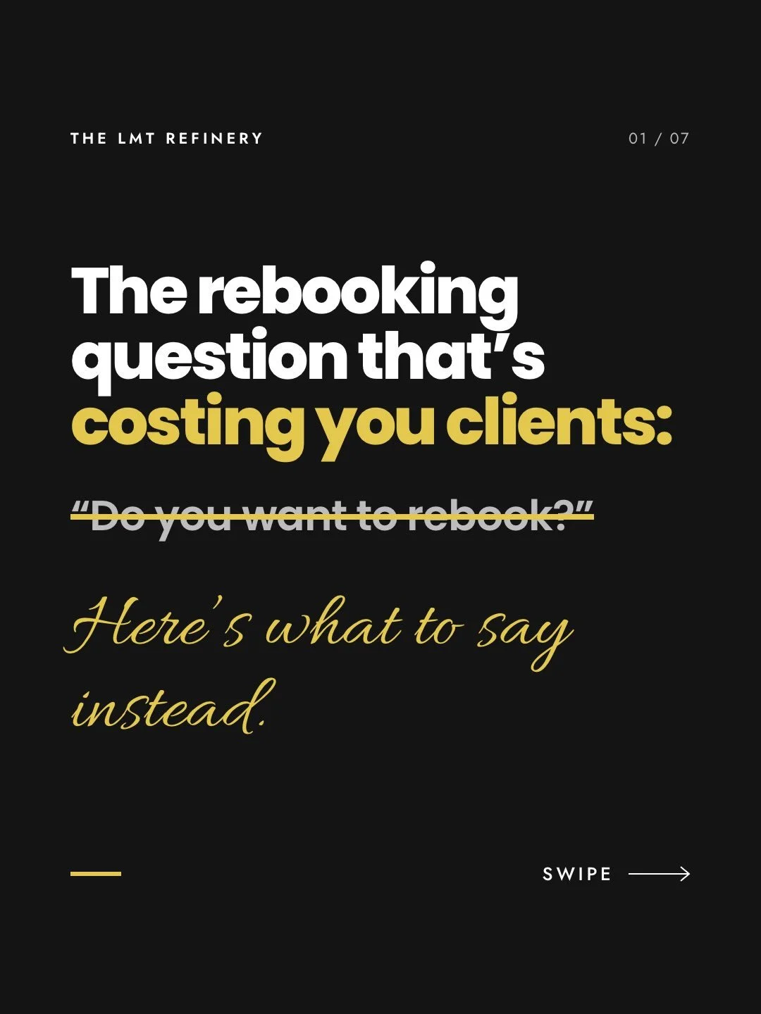 We all know that awkward moment at the end of a session.

Most therapists were never taught how to rebook, so we ask the only question we know: &ldquo;Do you want to schedule another appointment?&rdquo;

The rebook doesn&rsquo;t happen at the front d
