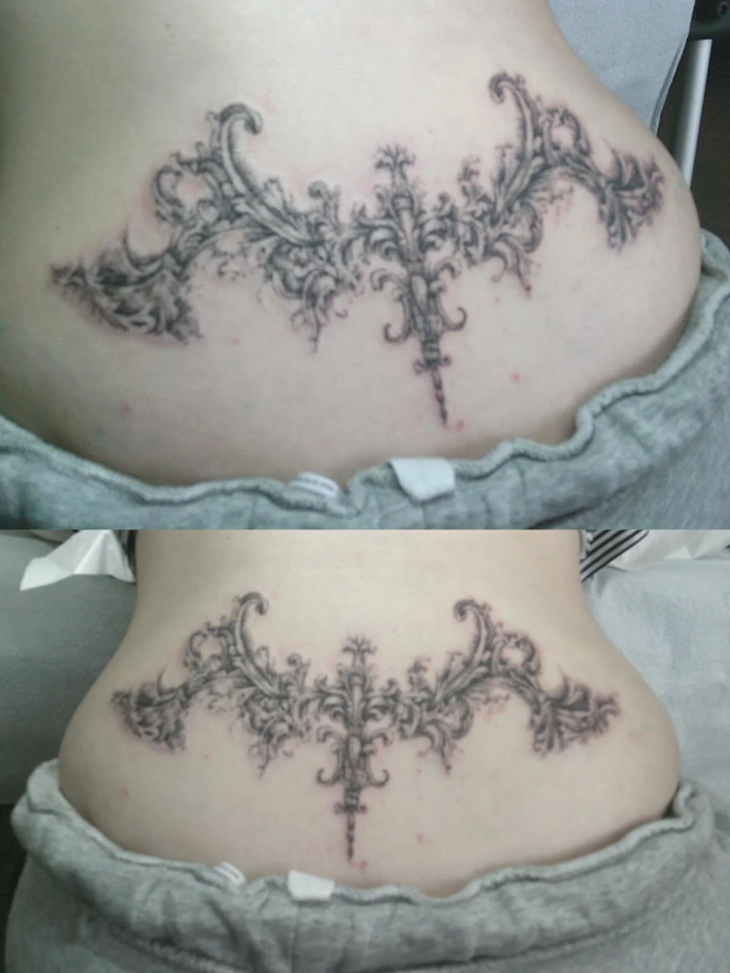 dreamy 1.5hr lower back tattoo sesh for kuntiest kayla <3 thank u so much for trusting me always ˙⋆✮
i could do these forever, music notes, stars, butterflies, flowers, etc&hellip; pls ask me for more ♬⋆.˚

atl atx chi now booking off of waitlist,