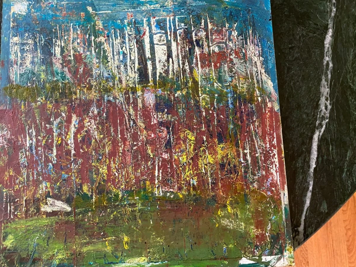 Barely Spring 5, Oil and cold wax on board, 12" x 12" - SOLD