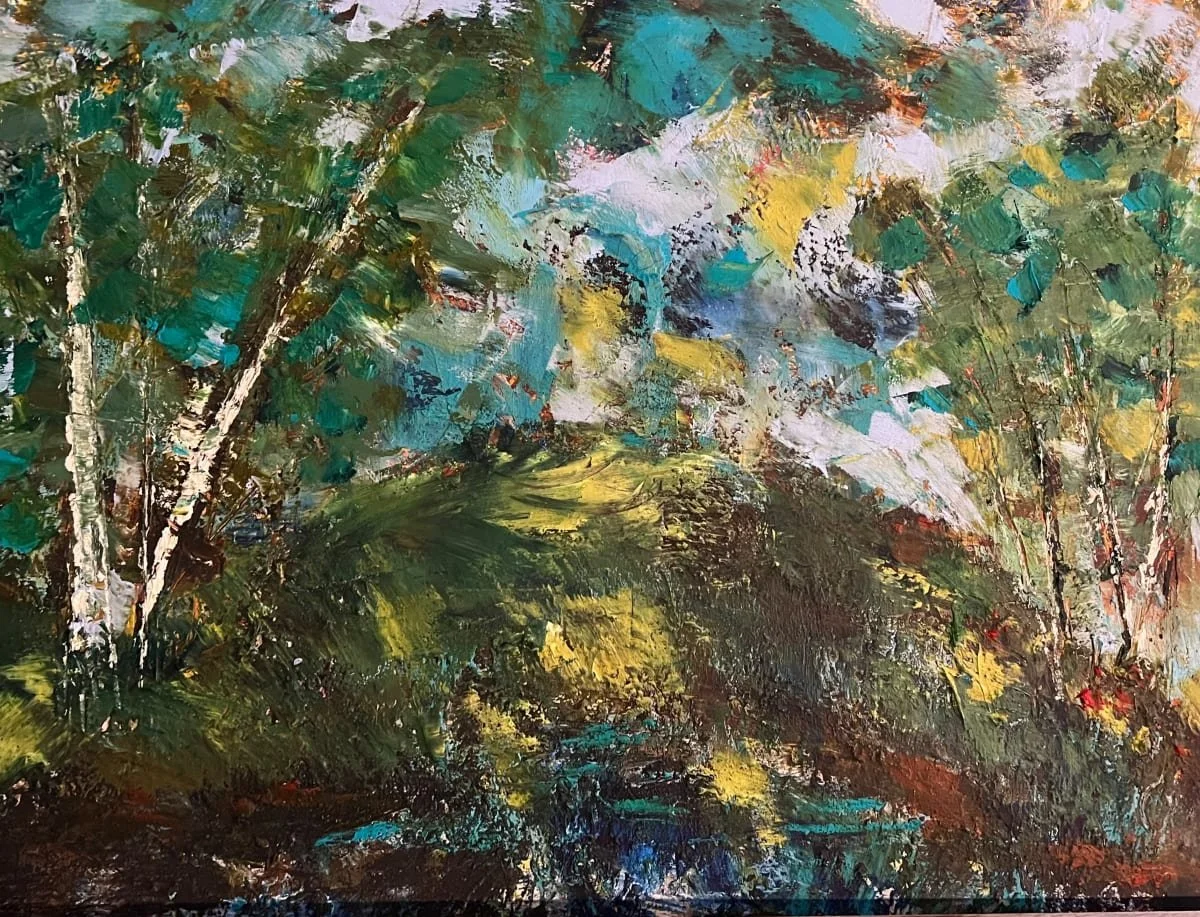 Glade 3, Oil and cold wax on paper, 16" x 12"