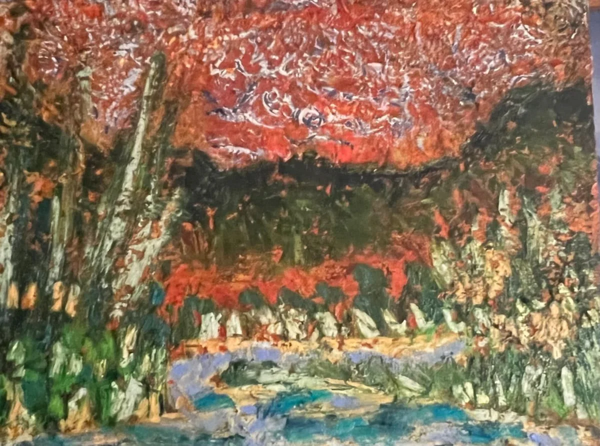 Pelham Hills 2, oil and cold wax on board with encaustic, 18" x 24" - $450