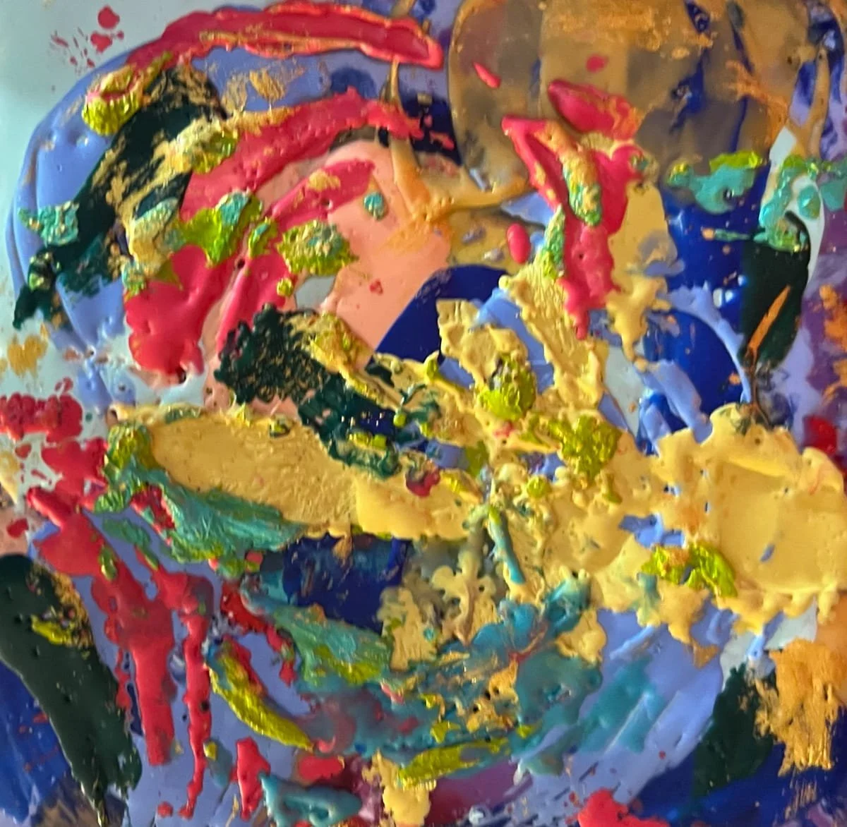 Dance, Encaustic on ceramic tile, 5" x 5" - SOLD