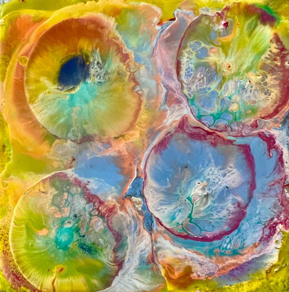 Swing, Encaustic on cradled board, 5" x 5" - $50