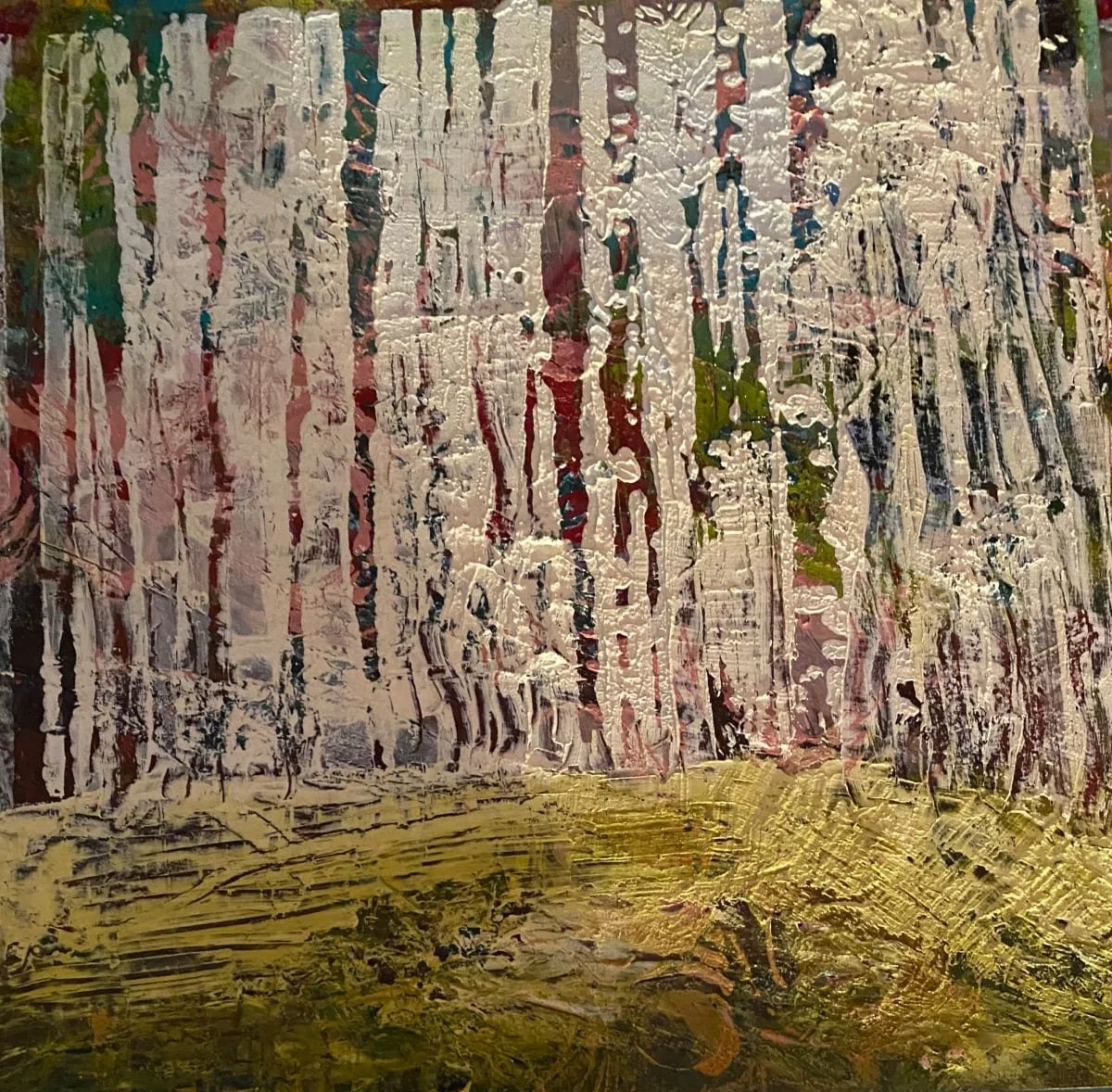 Barely Spring 4, Oil and cold wax on cradled board, 12" x 12" - SOLD