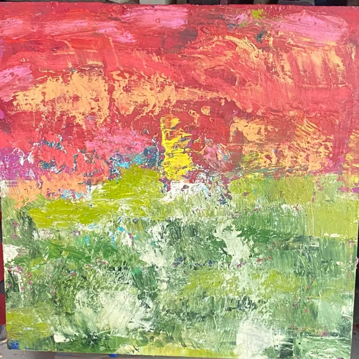 The Golden Hour 4, Oil and cold wax on cradled board, 8" x 8" -  $100