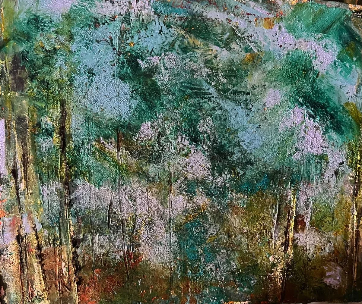 Glade 5, Oil and cold wax on paper, 6" x 4"