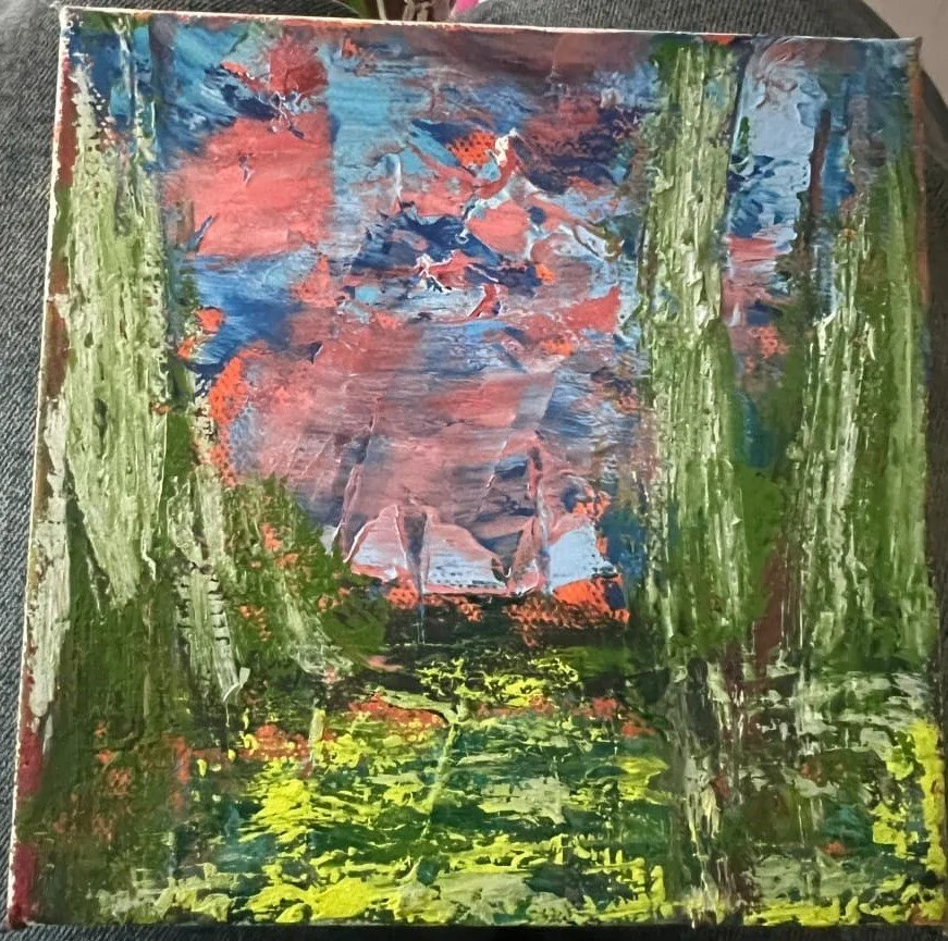 Dawn, oil and cold wax on canvas, 6" x 6" - $60