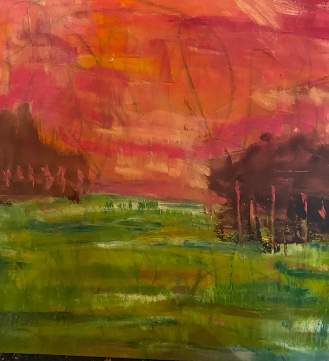 The Golden Hour 1, oil and cold wax on cradled board, 24" x 24" - SOLD