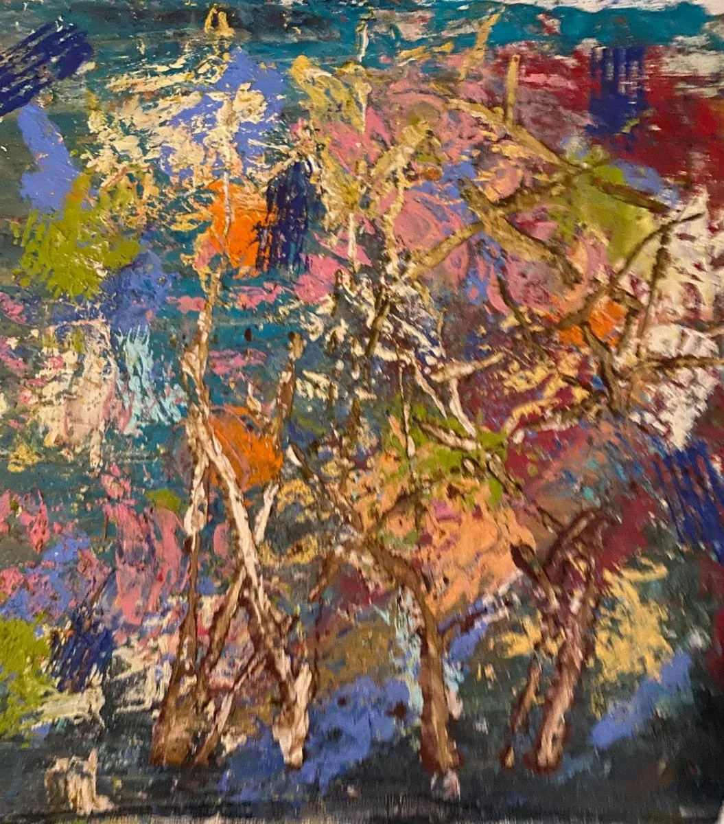 Barely Spring 1, Oil and cold wax on cradled board, 12" x 12" - $400