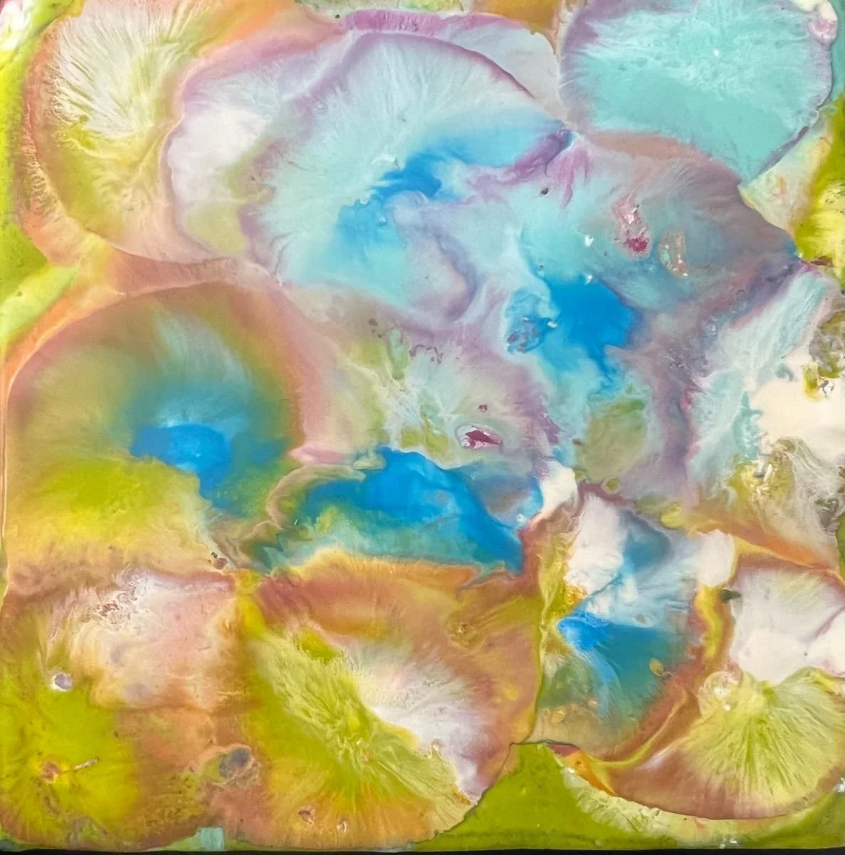 Dance, Encaustic on cradled board, 6" x 6" - $75