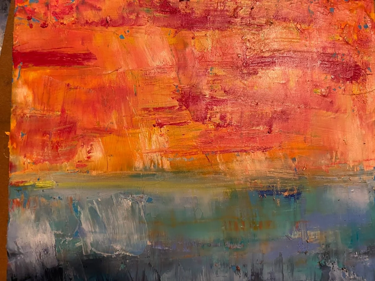 The Golden Hour 5, Oil and cold wax on cradled board, 8" x 8" - $200