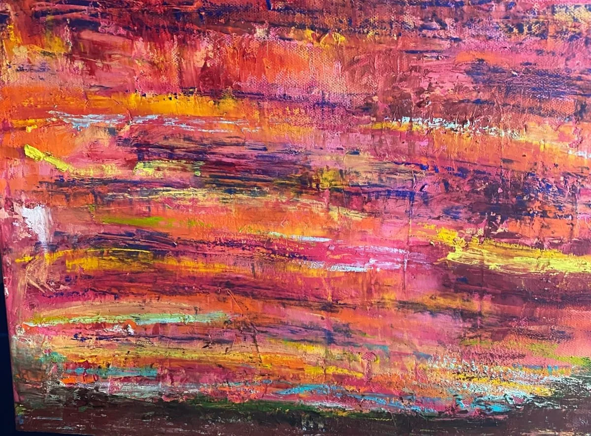 The Golden Hour 3, Oil and cold wax on cradled board, 12" x 12" - $175