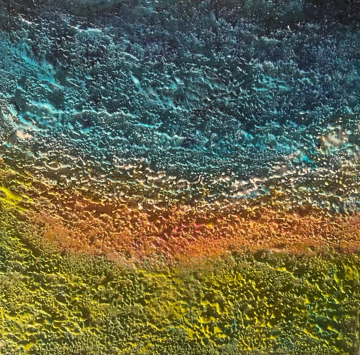 In Memory of CJ, Encaustic on cradled board, 10" x 10" - $250