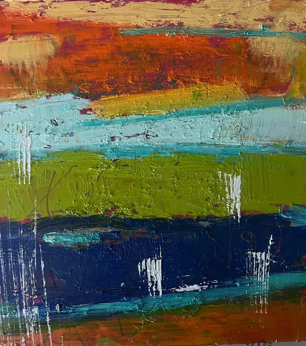 The Golden Hour 14, Oil and cold wax on cradled board, 12" x 12" - $150