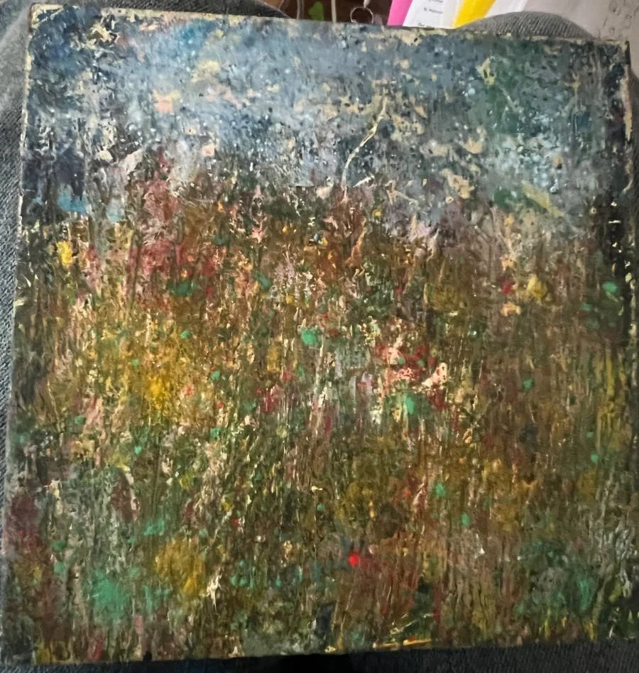Field, oil and cold wax on canvas, 6" x 6" - $60