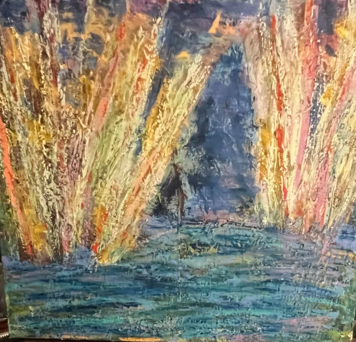 Marsh Reeds, oil and cold wax on canvas, 20" x 24" - $400