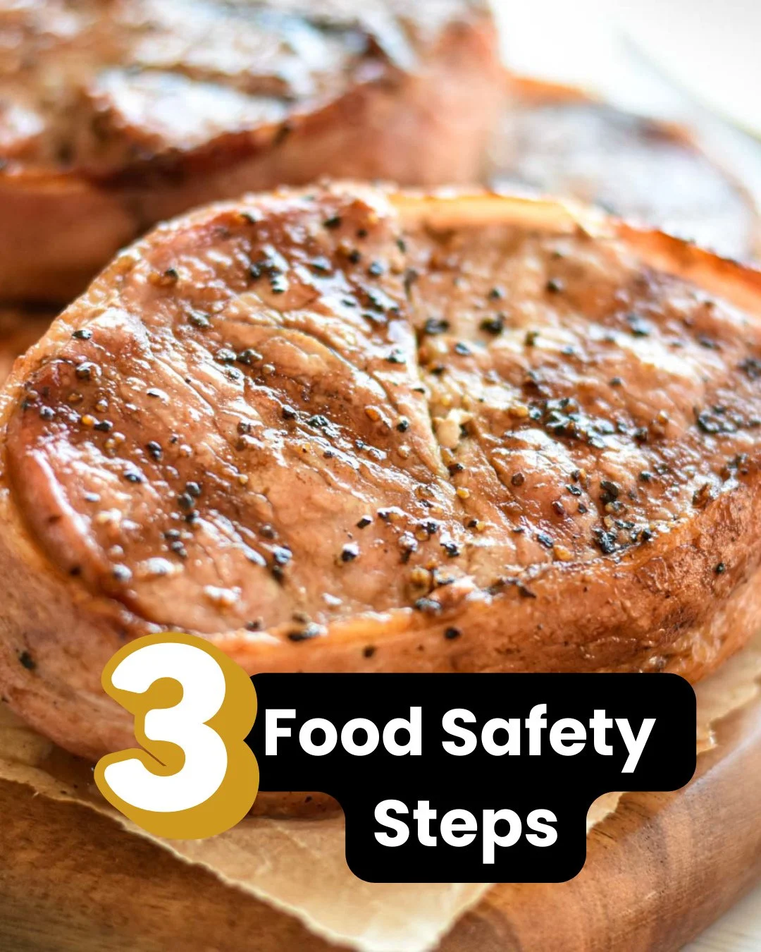When you're whipping up a meal with protein, it's super important to keep food safety in mind. Here are some easy tips to help you out for your next cooking adventure.⁠
⁠
🌡️Make sure to cook muscle cuts like pork tenderloin and pork chops to at leas