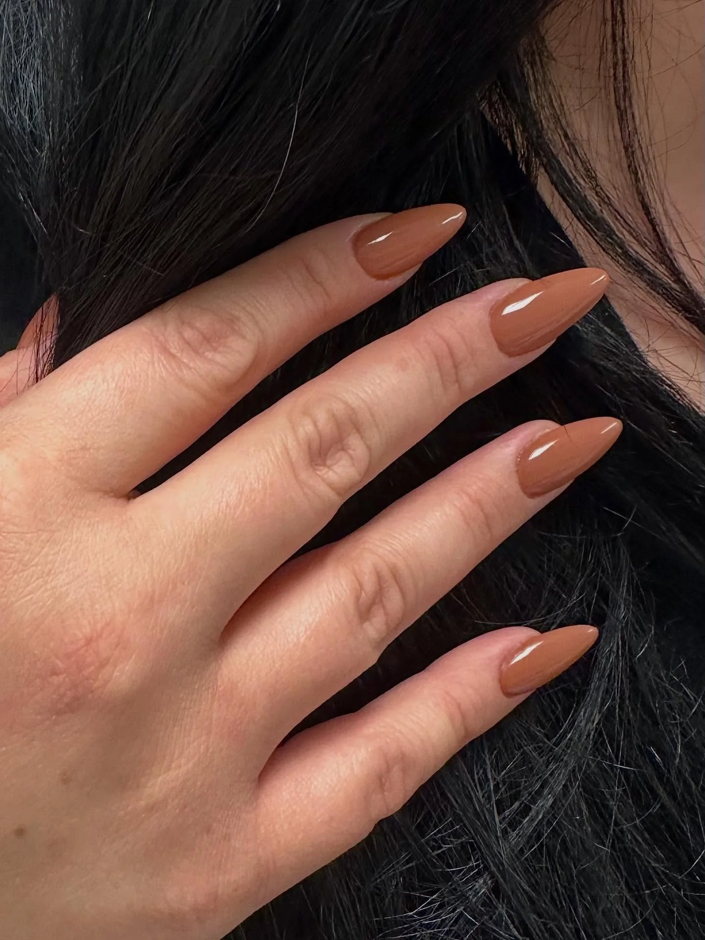 Simple Gel X for my fellow Pisces baddie @nails.by.elliemae 

We were gonna do a design but she loved the simple color for fall 🍂

#fallnails #witchy #baddie #nailtechnician #gelx