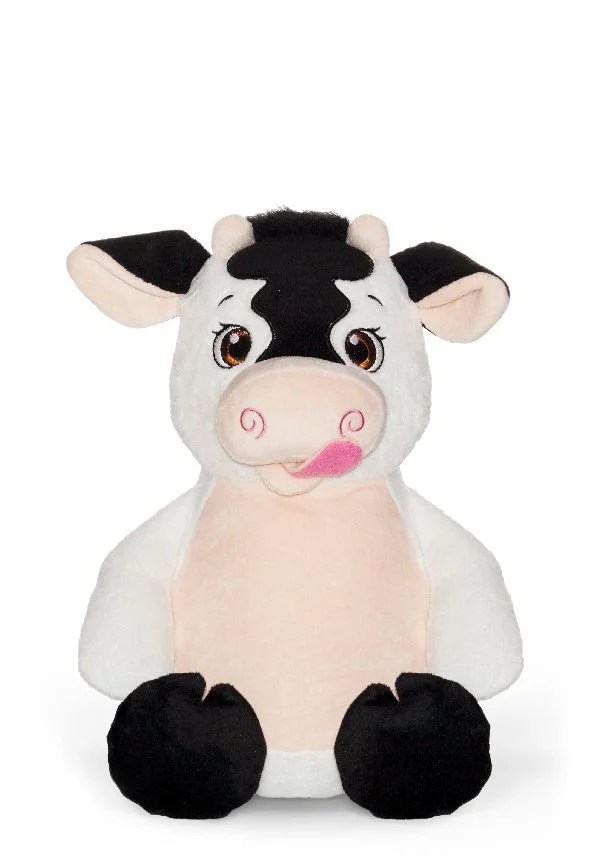 Embroidered Stuffed Animal Callie Mae the Cow; personalized stuffed animal cow, stuffed farm animal, personalized gift for children, personalized baby shower gift, birth stats stuffed animal