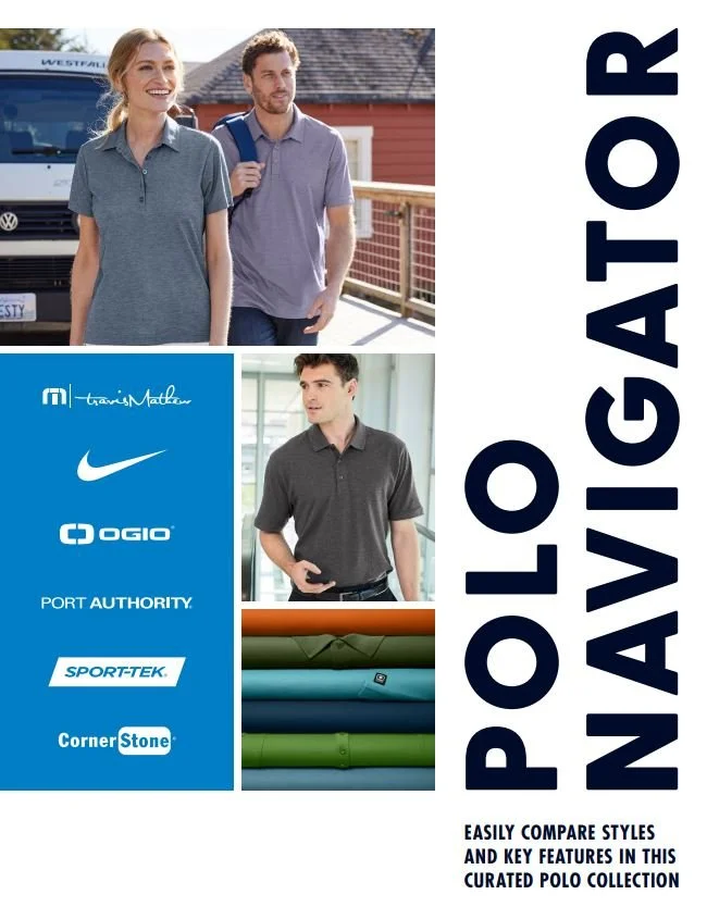 Curated collection of quality, stylish polos sure to spotlight your logo/brand