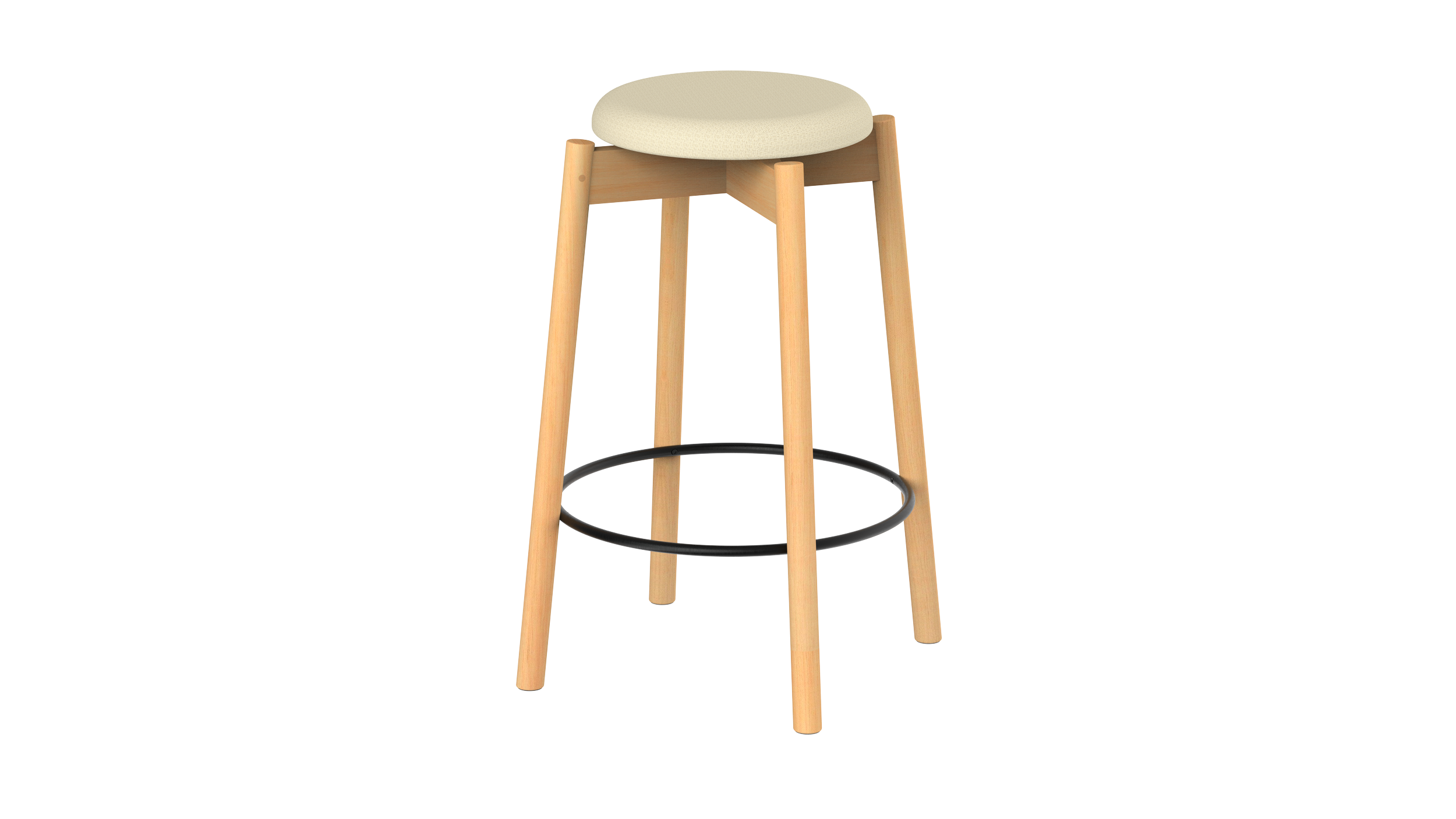 Plus Mid Stool with Recycled Fabric (Black) → — Podium lite