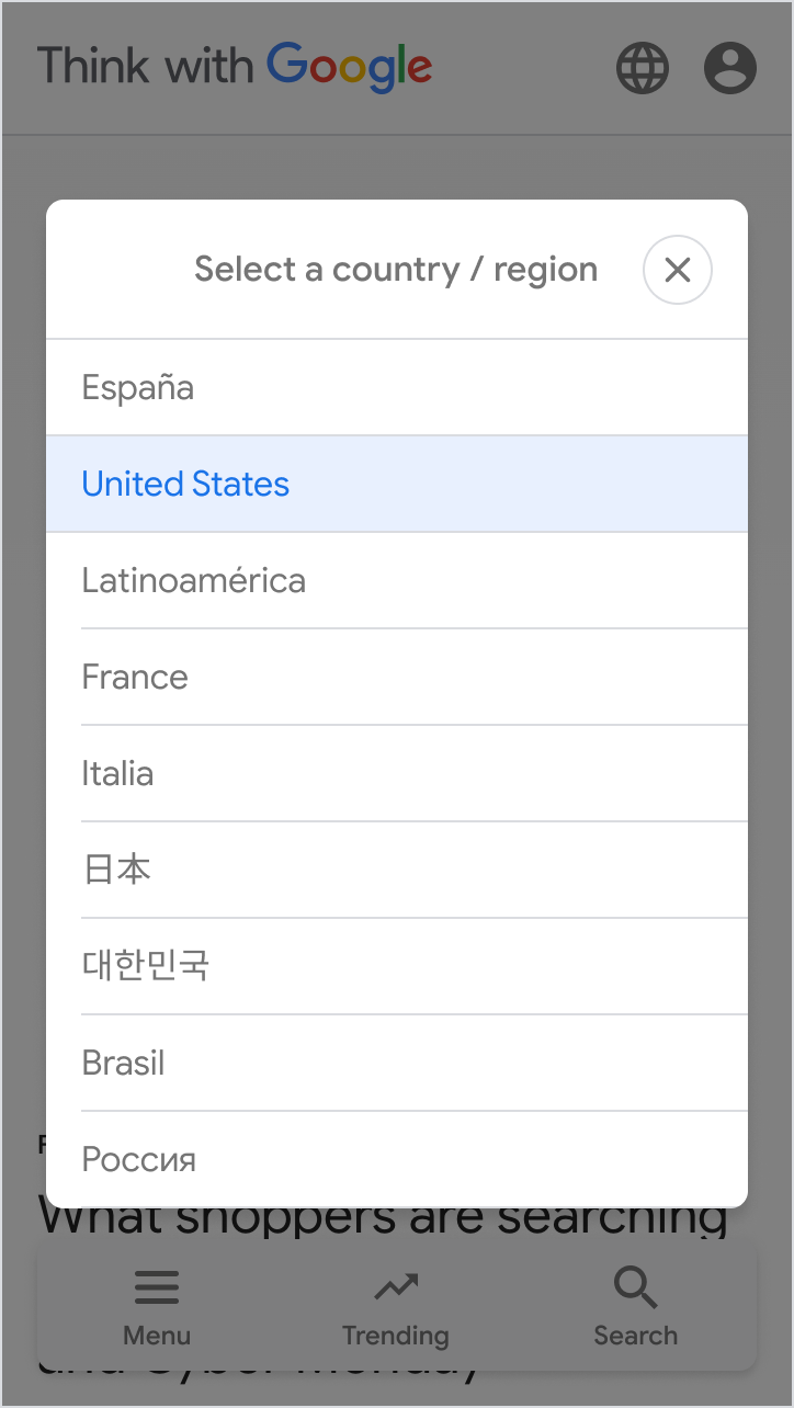 Region selector