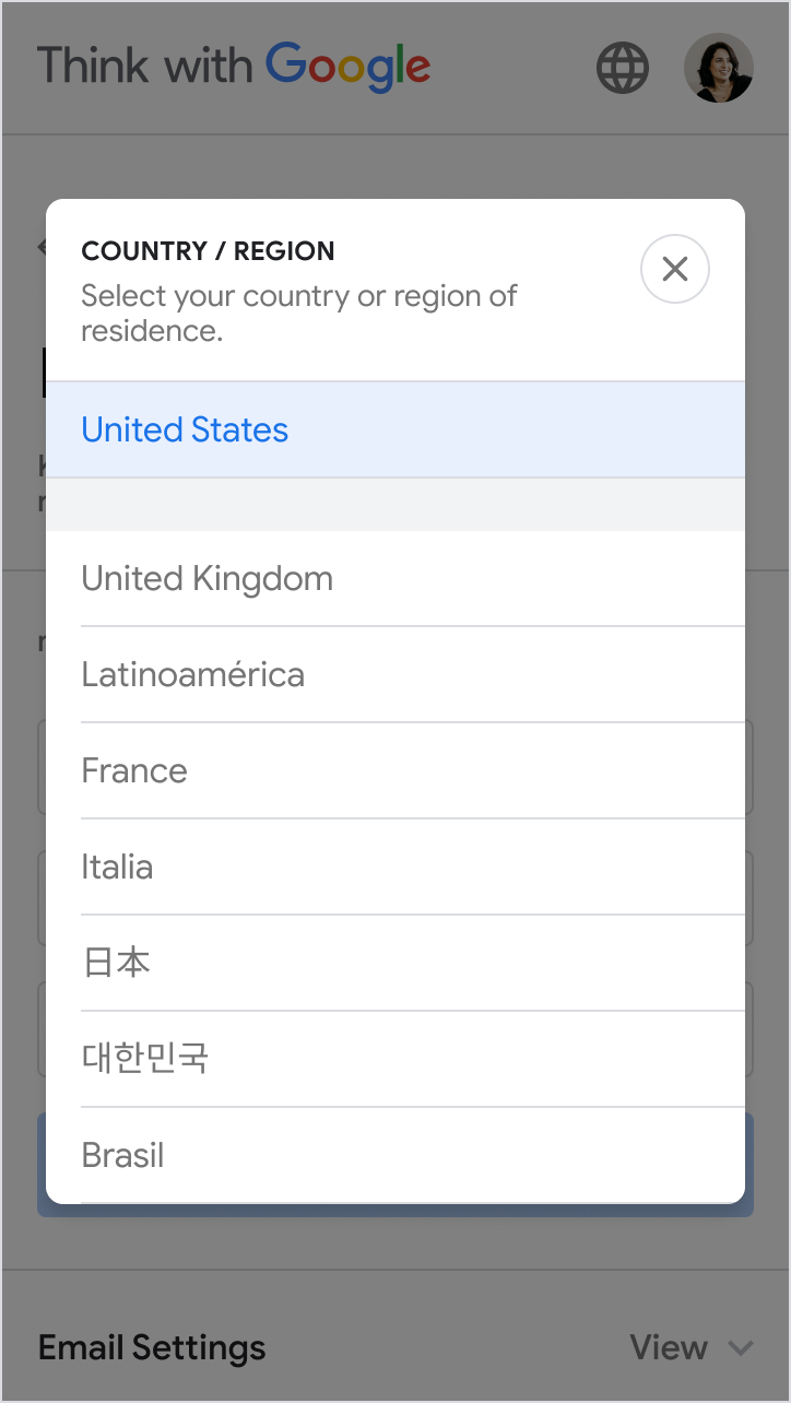 Region selector