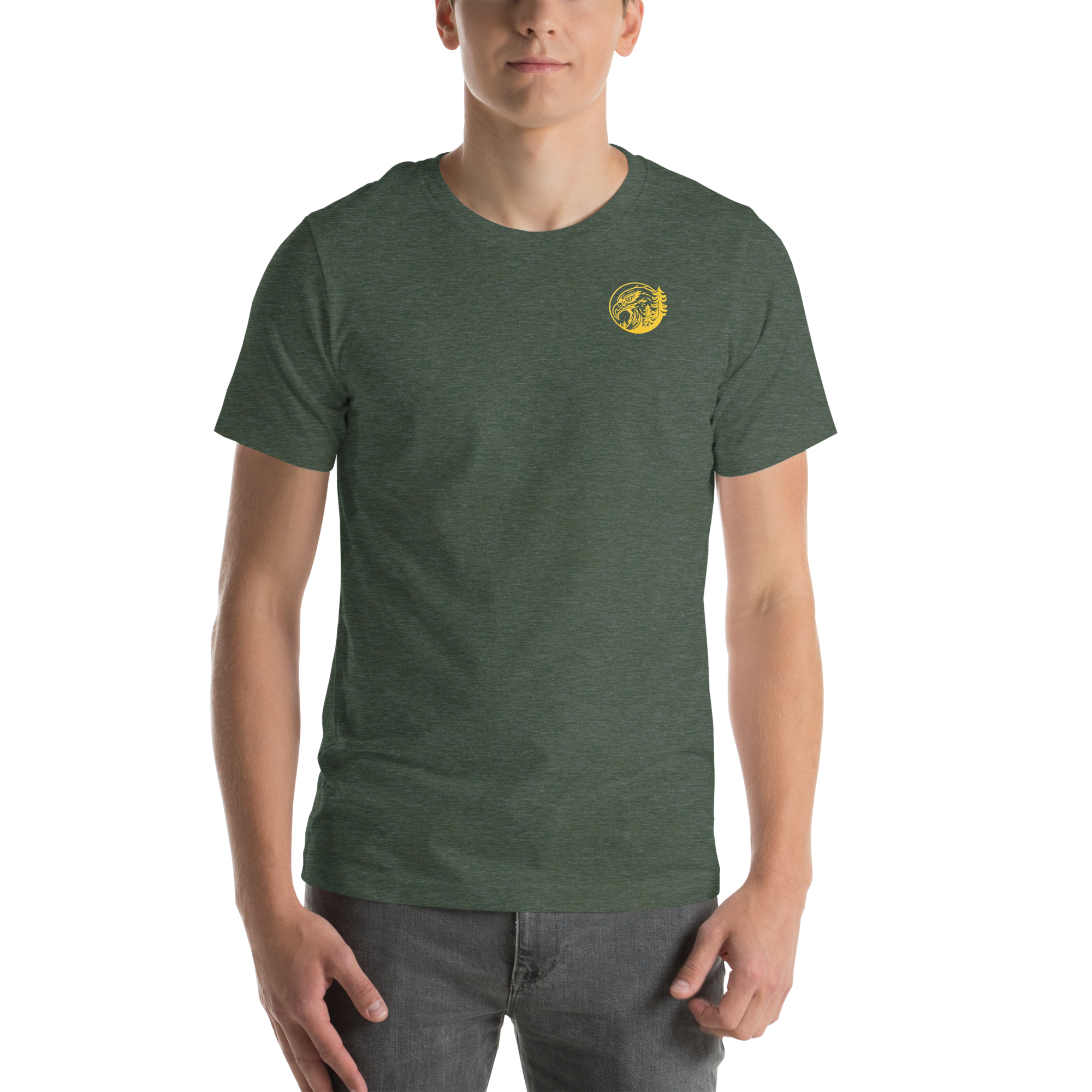 unisex-staple-t-shirt-heather-forest-front-6a2cb72a61701.png