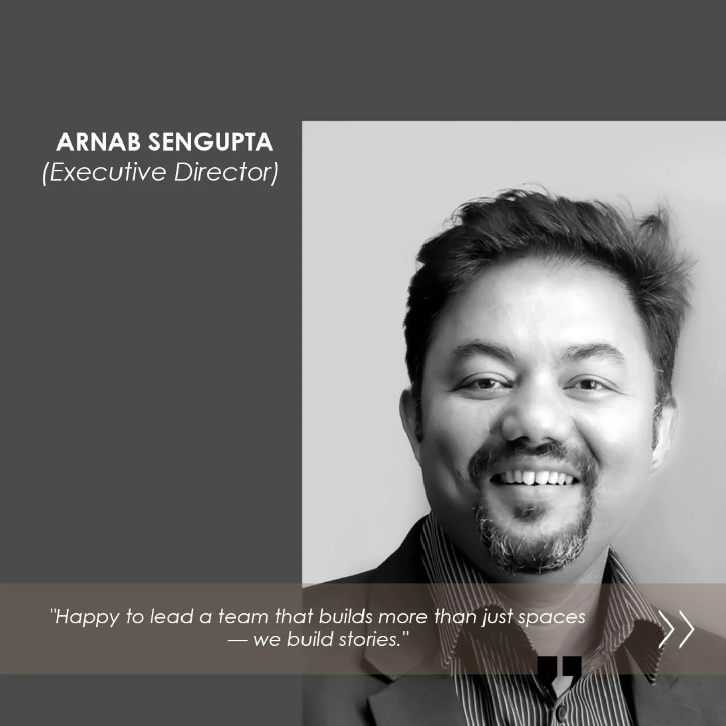 👤 Meet the Visionary Behind the Designs
Meet Arnab Sengupta, our Executive Director - with 23+ years of experience delivering transformative spaces in healthcare, hospitality, and corporate interiors. His leadership continues to shape som