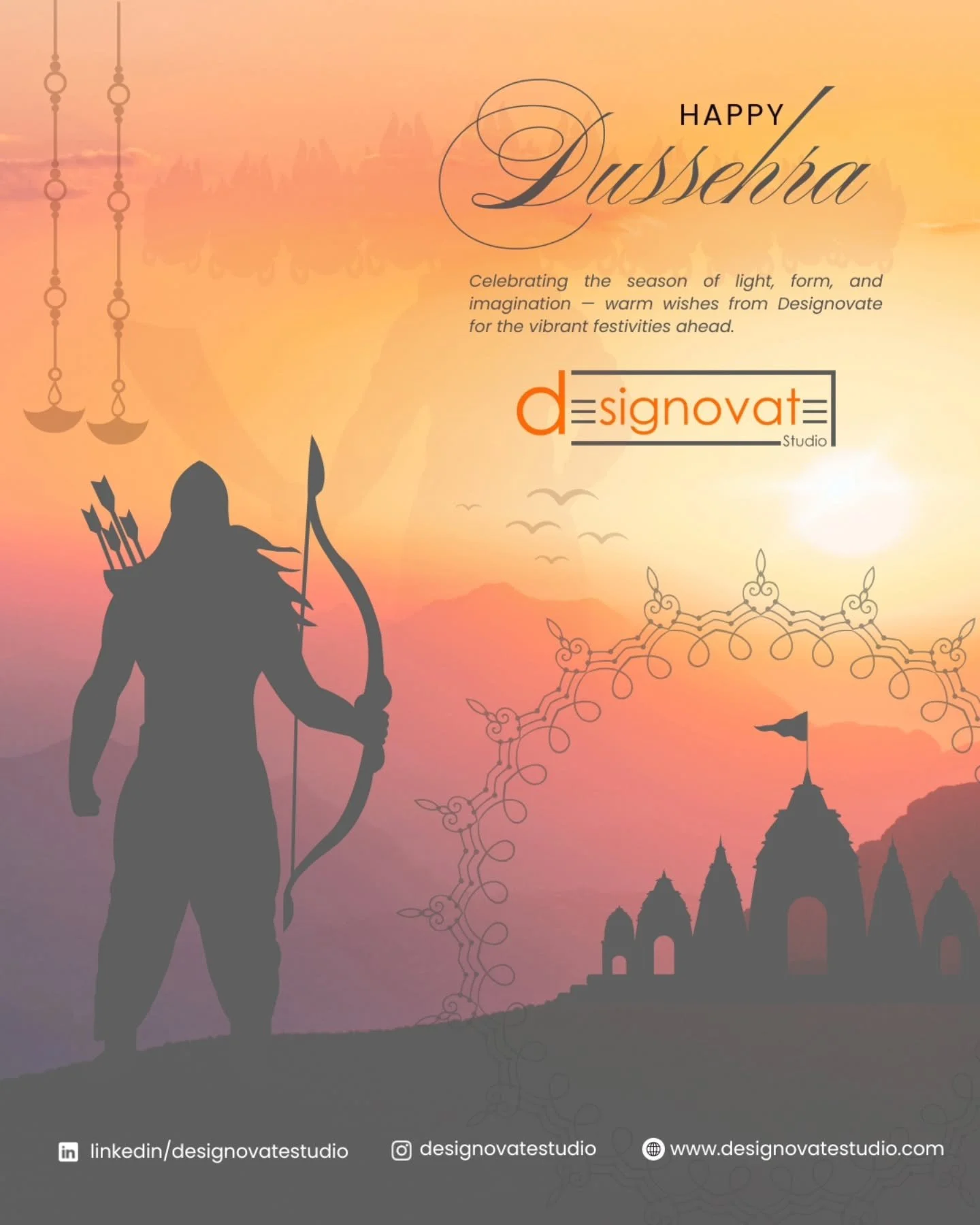 ✨ This Dussehra, may we continue to design spaces that inspire, innovate, and celebrate new beginnings.
Wishing everyone a joyful festival from all of us at Designovate.
#dussehra #designovatestudio
#designovate #joy #celebration #festival #love #n
