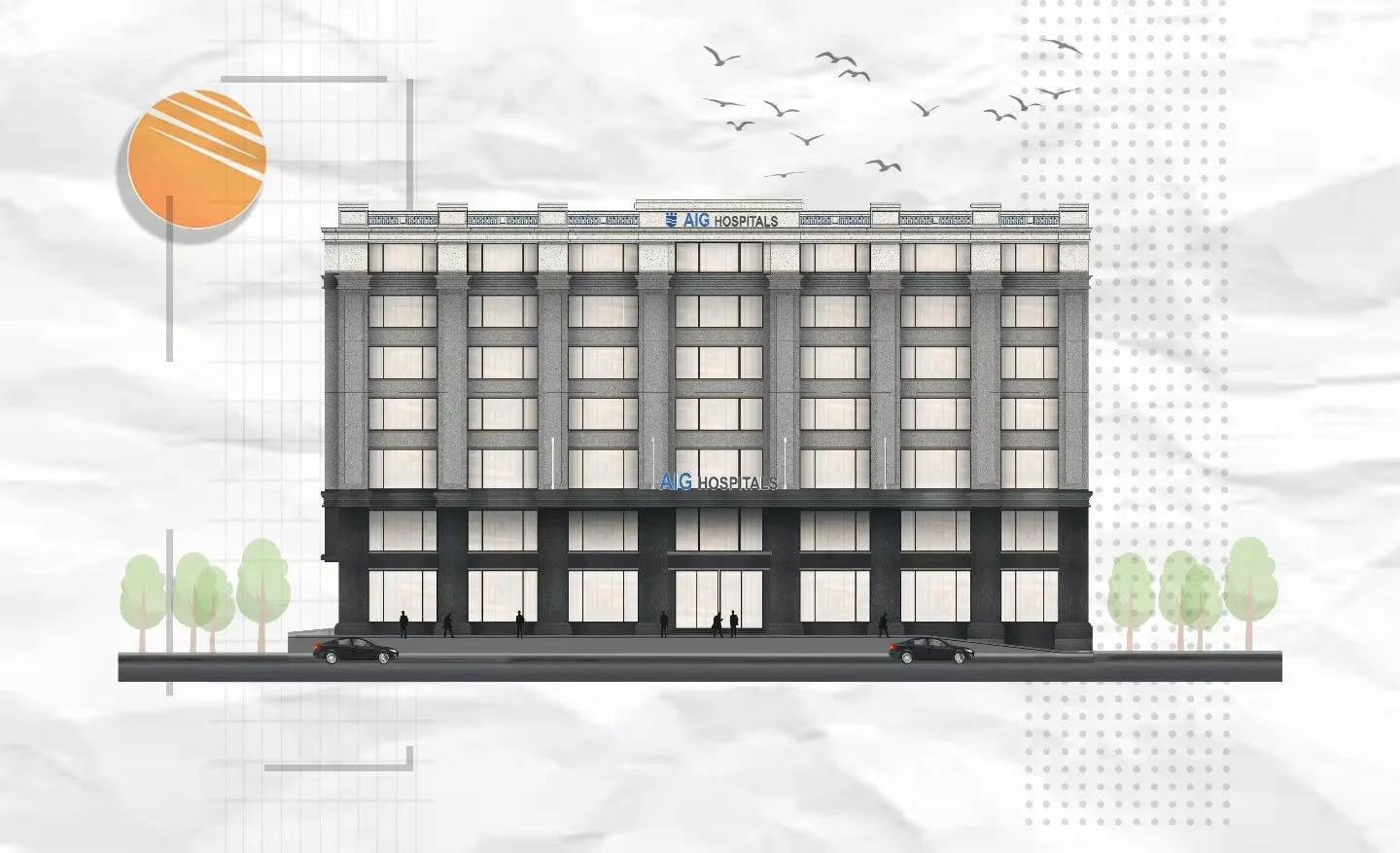 Monumental calm in the heart of the city.
Structure with Soul &mdash; AIG Hospitals, Banjara Hills, Hyderabad&nbsp;🏥 @aighospitals

A composition of order and rhythm, the AIG Hospitals fa&ccedil;ade is defined by its vertical bays, deep reveals, and