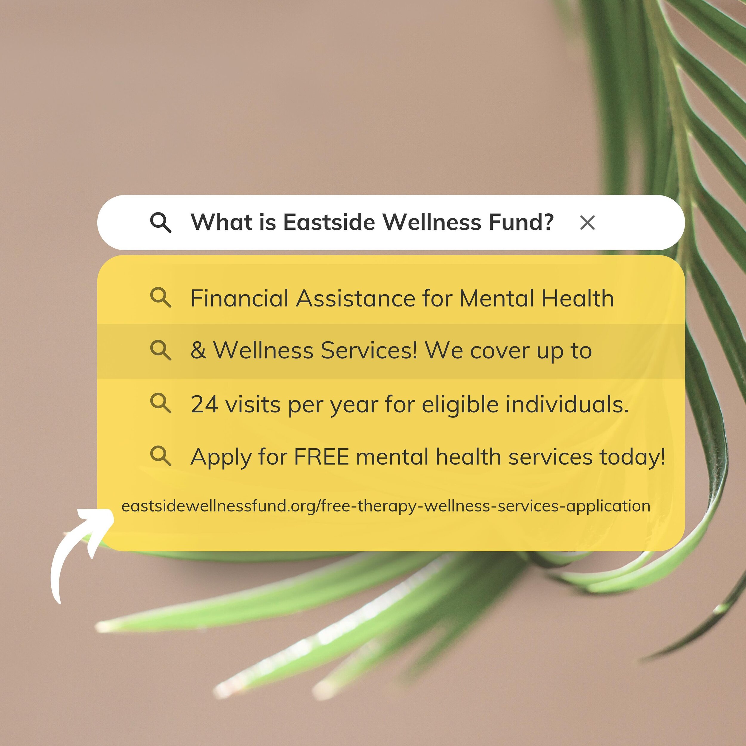 Exciting news! Applications are now open for Eastside Wellness Fund, offering free mental health services to eligible individuals in Washington state. Selection is based on need and operates on a first-come, first-served basis. Visit our website for 