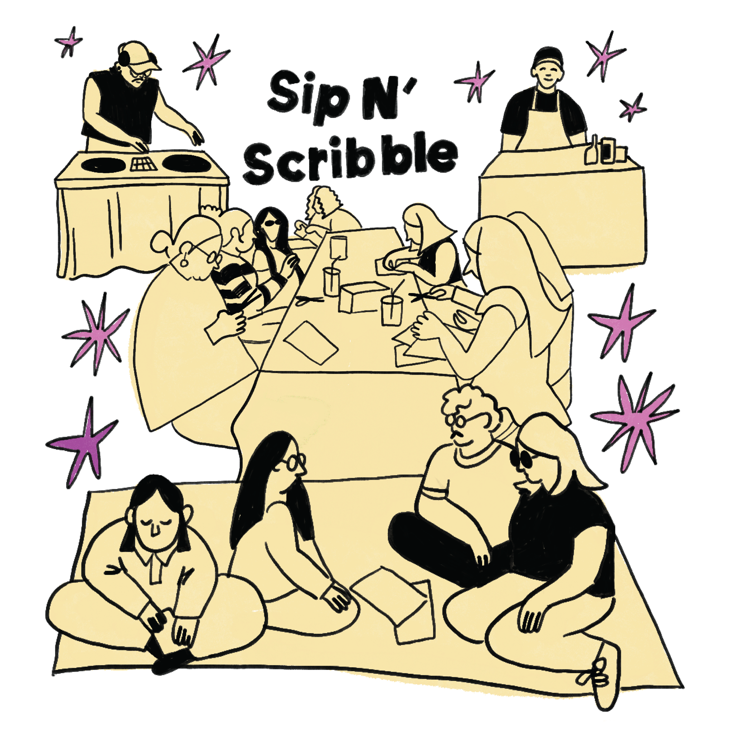Sip N’ Scribble at thems. studio