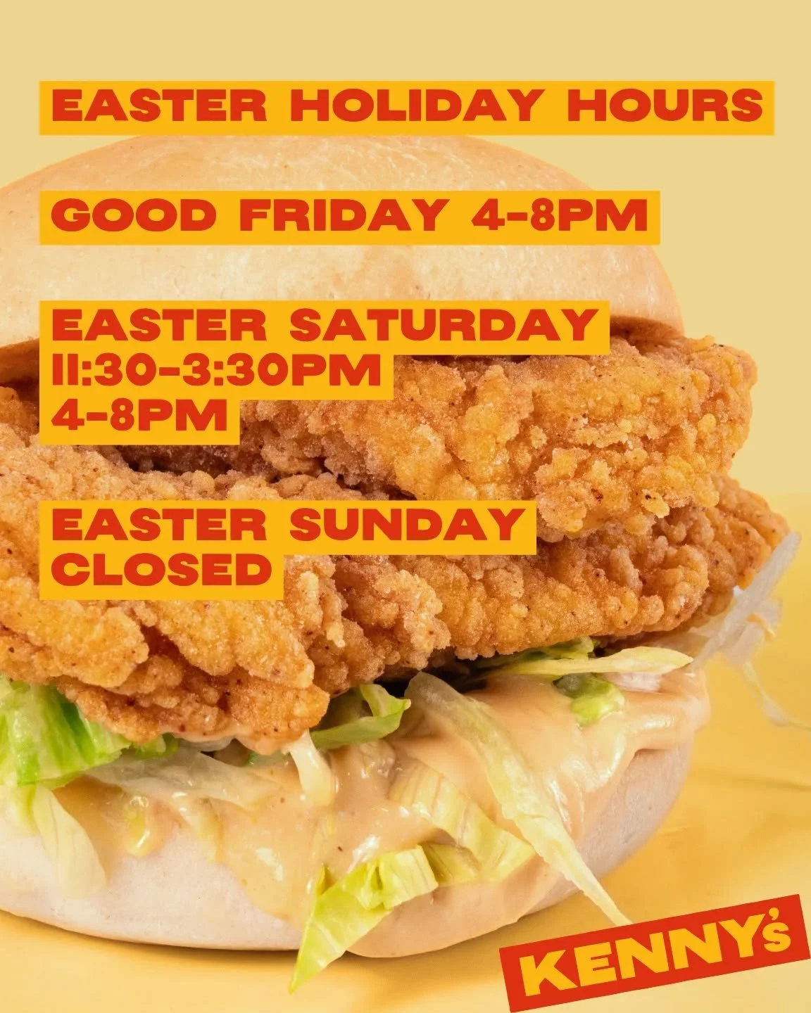 Yes we'll be open on the Easter long weekend! Friday and Saturday as normal, closed on Sunday and Monday 👌

If ever in doubt, check Google Maps for our accurate hours!